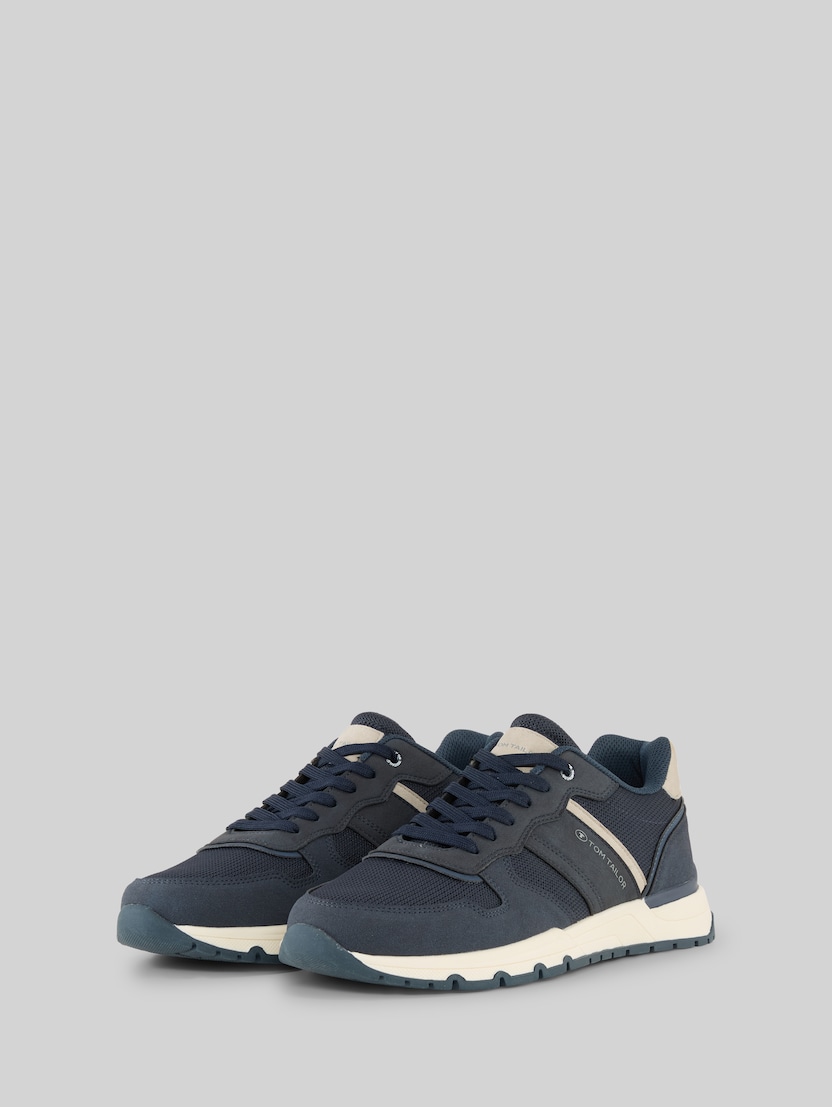 Sneakers with mesh insert by Men, navy