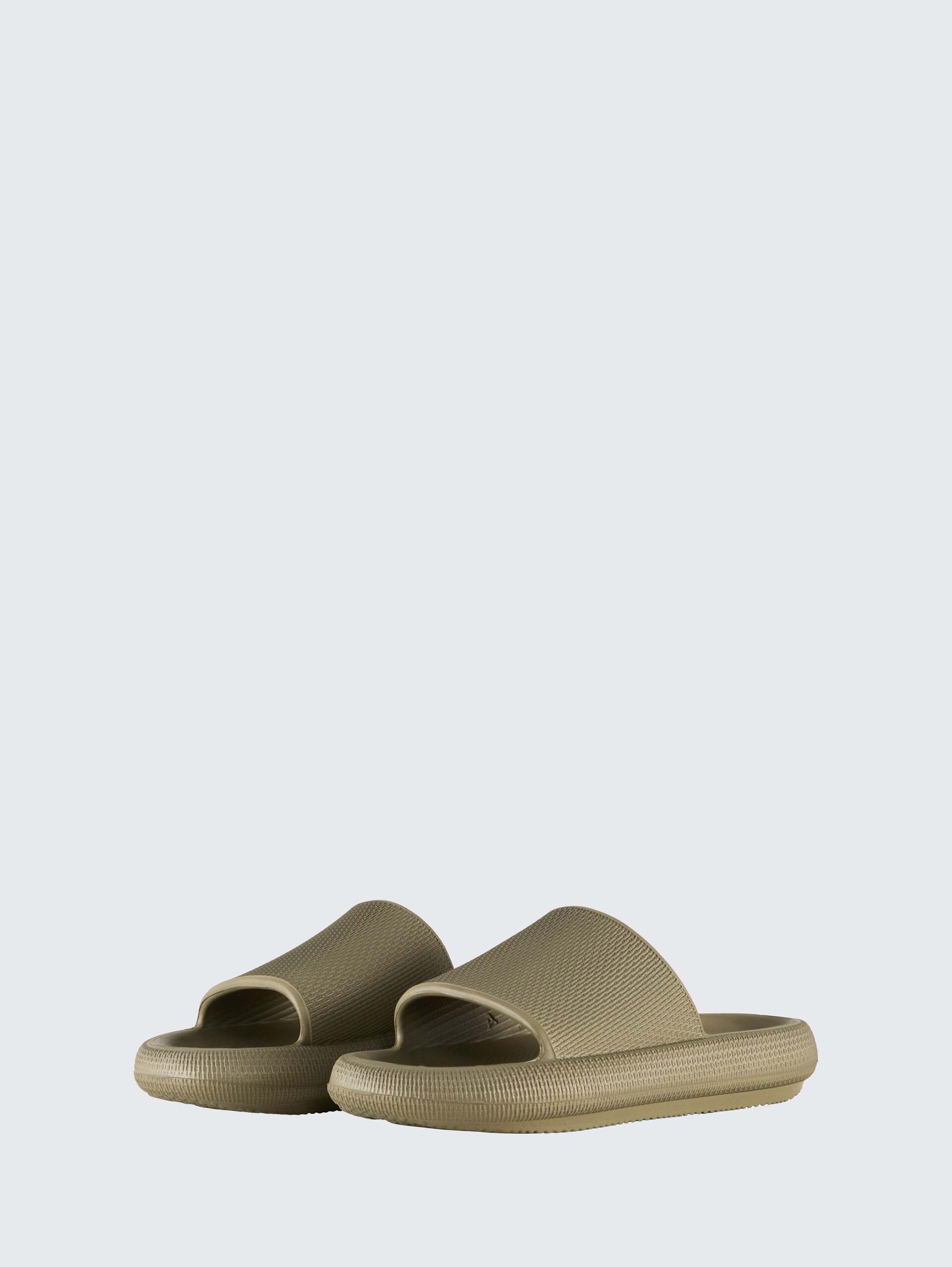 Slides mit Plateau - khaki - seitliche Produkt-Ansicht