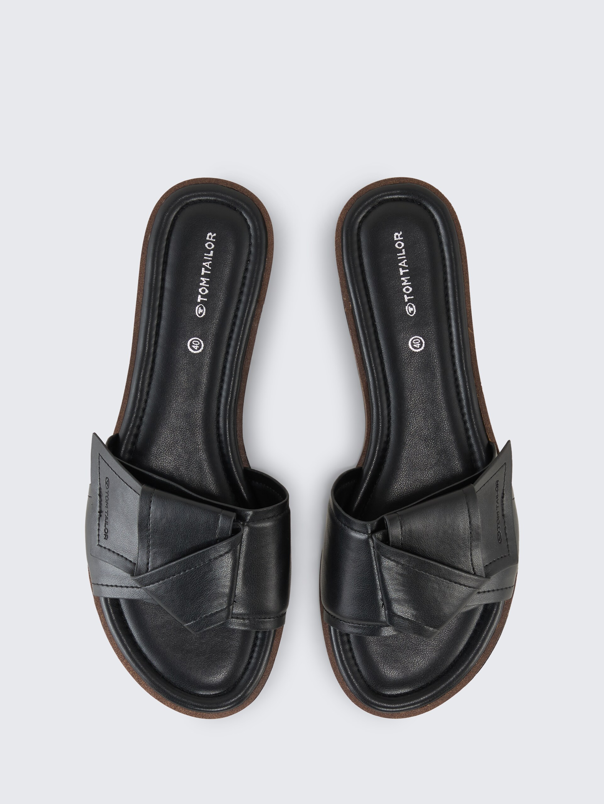 Flache Sandalen mit Schleifen-Detail - black - Produkt-Ansicht von oben 