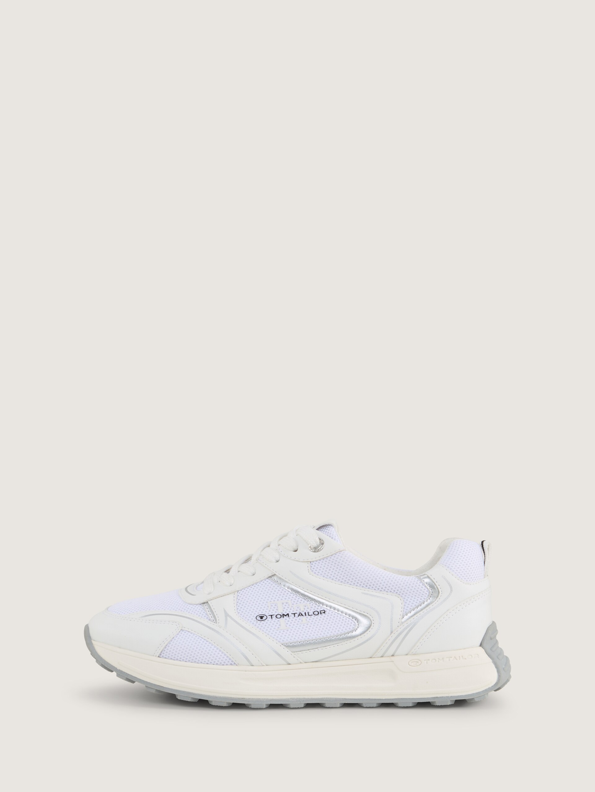 Sneaker met mesh inzetstuk - white - zijaanzicht product