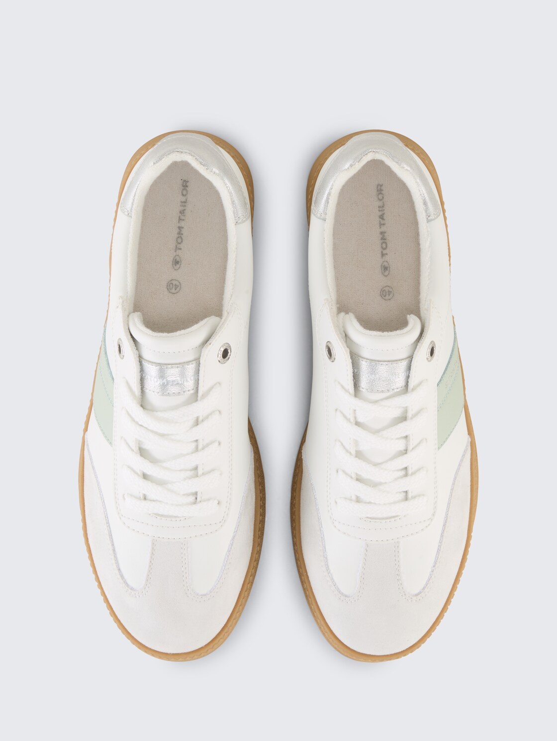 Sneaker mit Colour-Blocking - white-mint - Produkt-Ansicht von oben 
