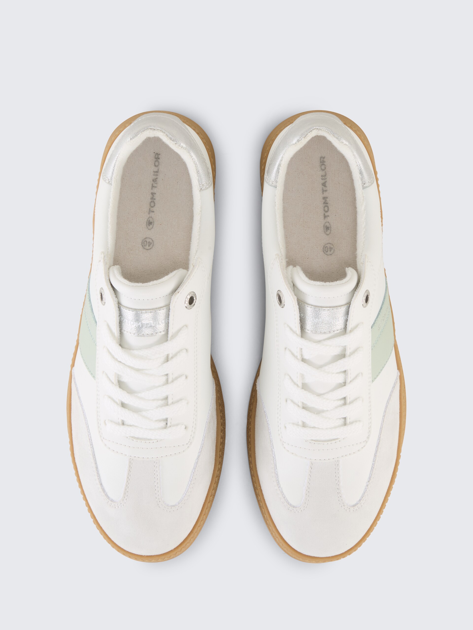 Sneakers met colourblocking - white-mint - Bovenaanzicht product 