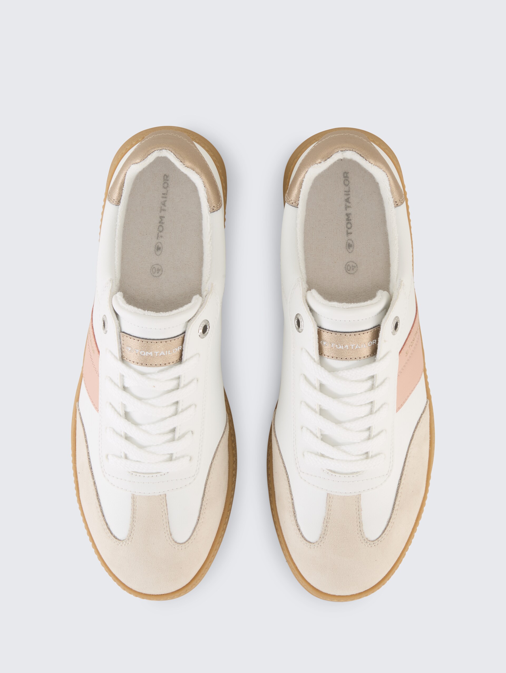 Sneakers met colourblocking - white-nude - Bovenaanzicht product 