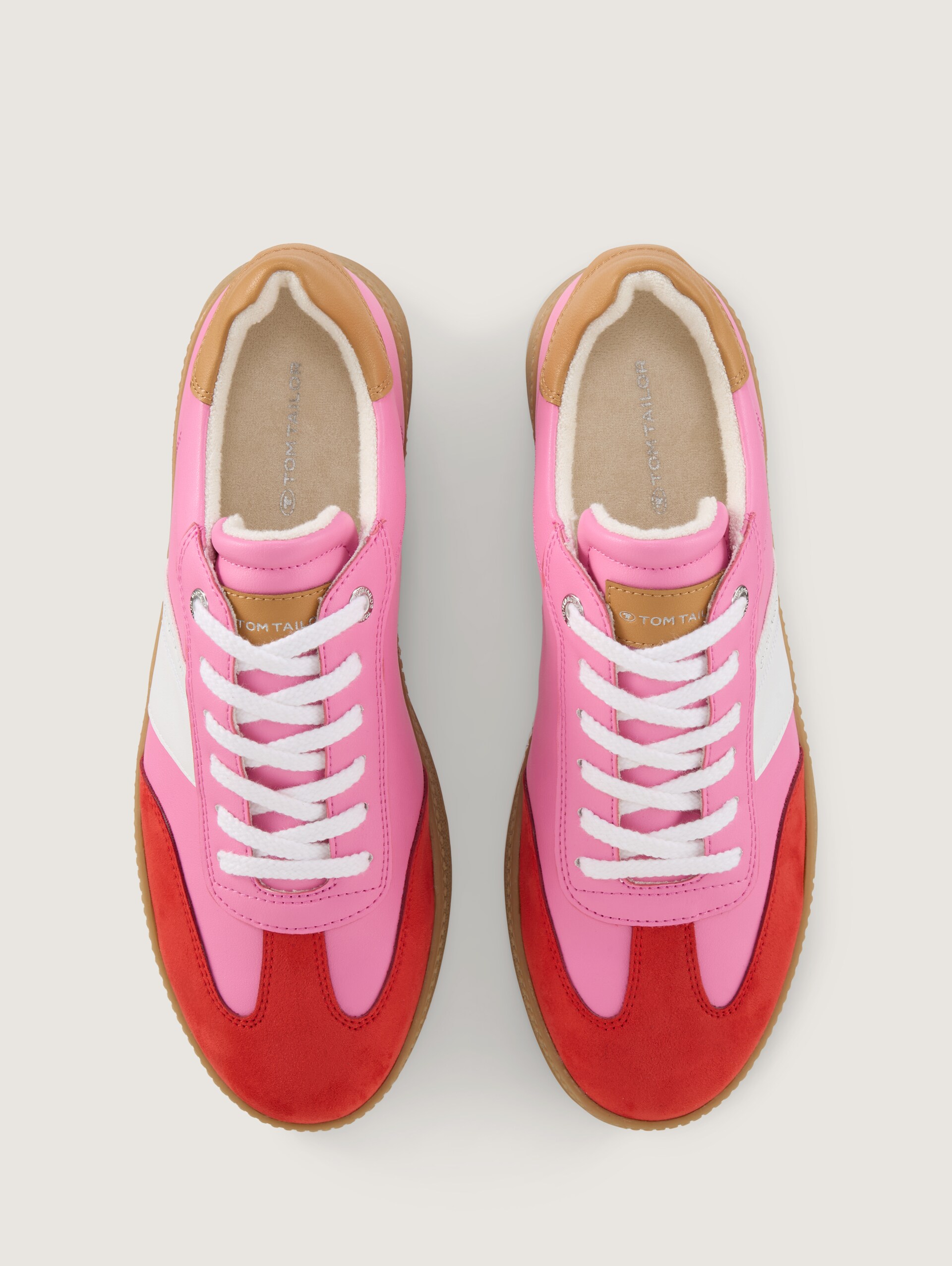 Sneakers met colourblocking - red-rose - Bovenaanzicht product 