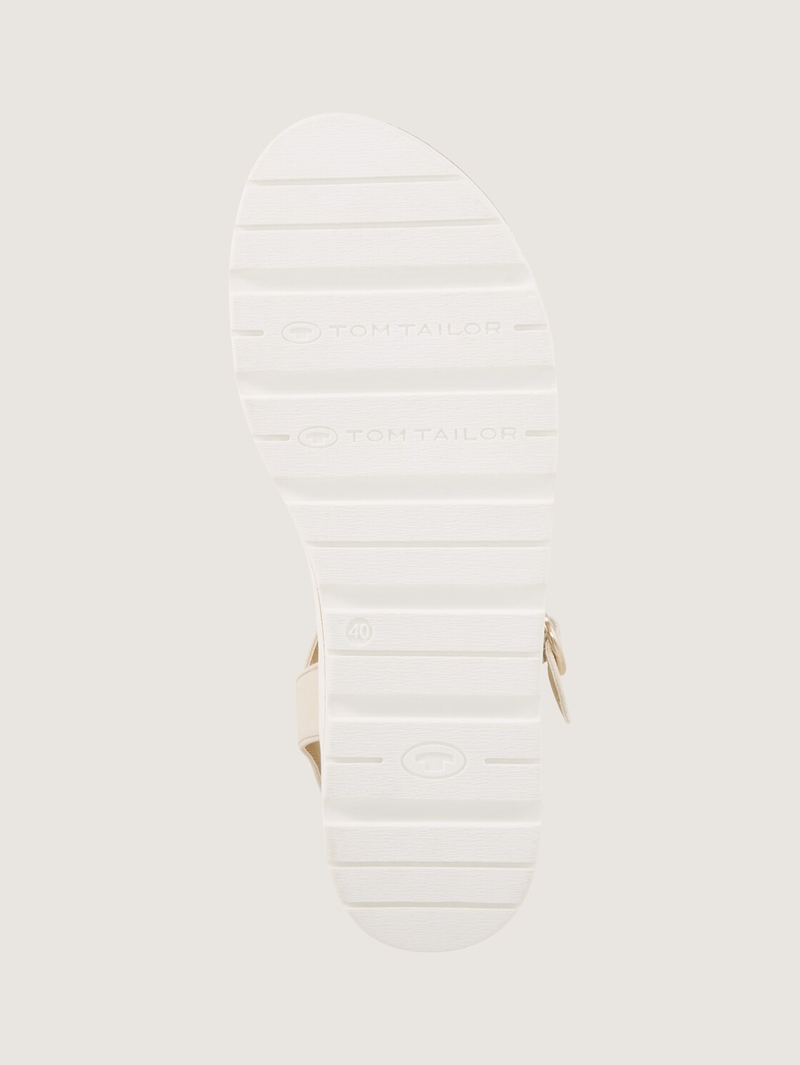 Flache Sandalen mit Flechtmuster - gold - Produkt-Ansicht Sohle