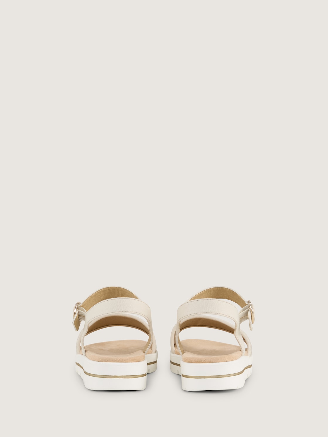 Flache Sandalen mit Flechtmuster - gold - Produkt-Rückansicht