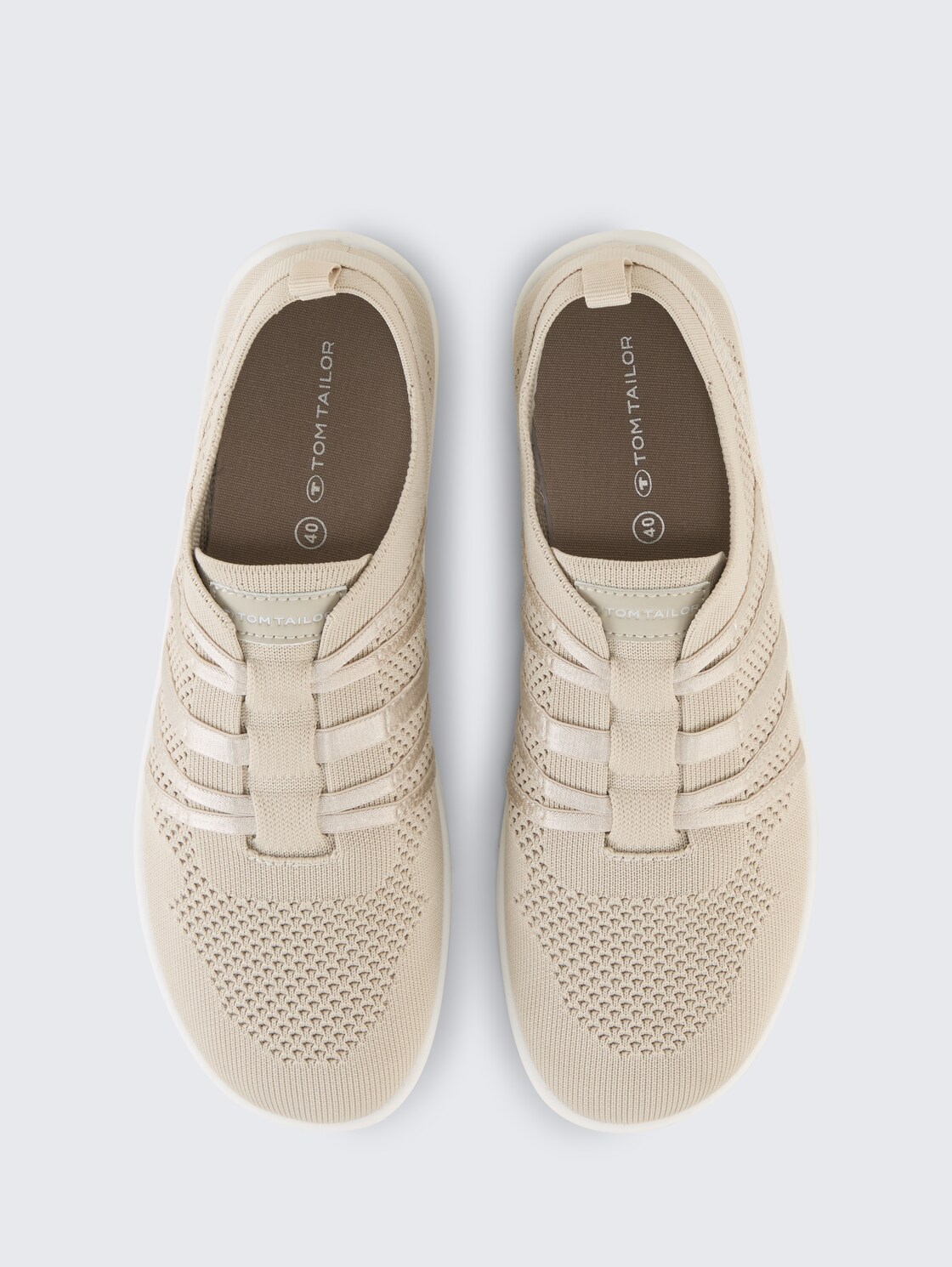 Sneaker mit elastischem Schaft - beige - Produkt-Ansicht von oben 