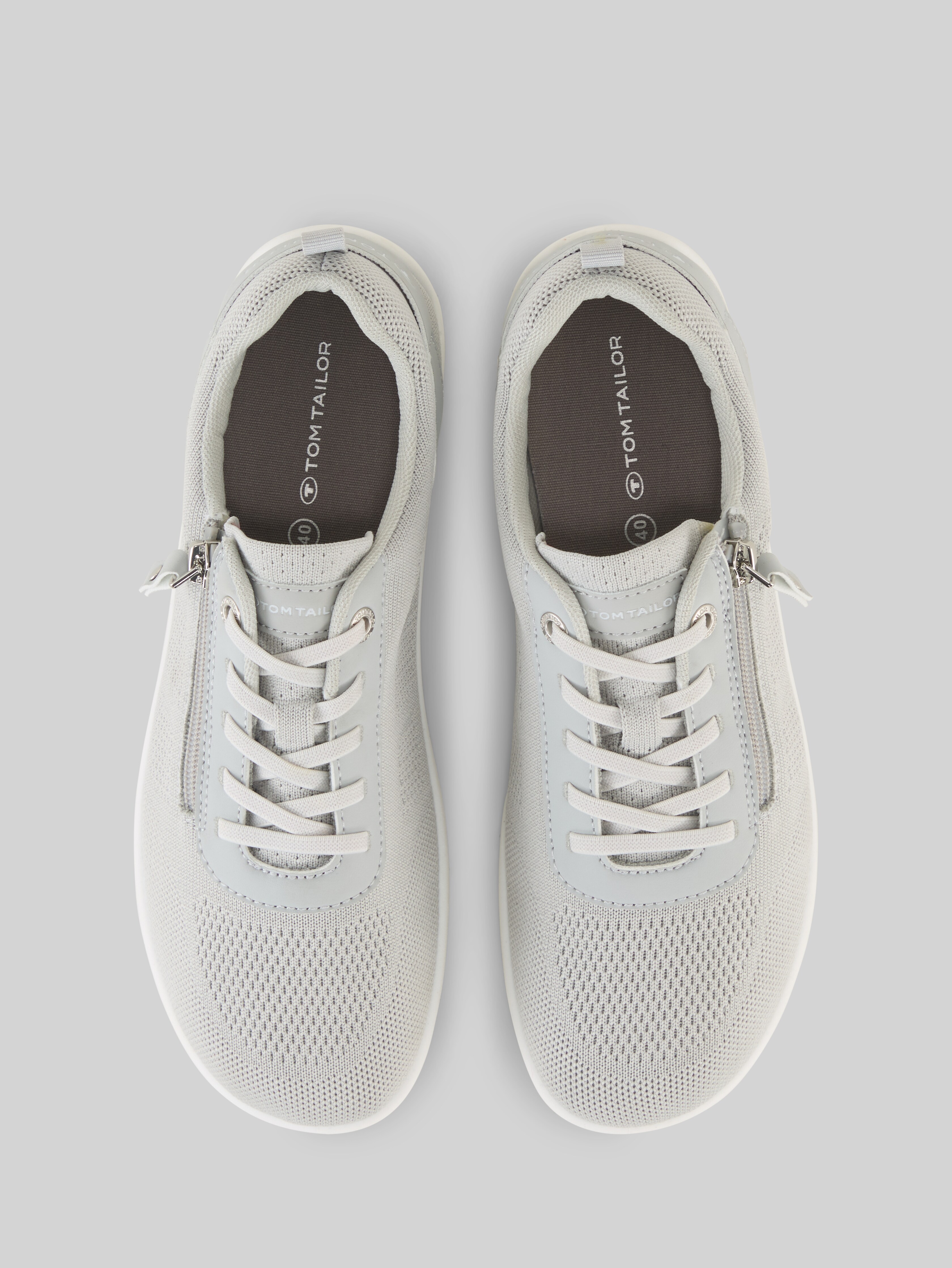 Sneakers with zipper detail in grey by Tom Tailor