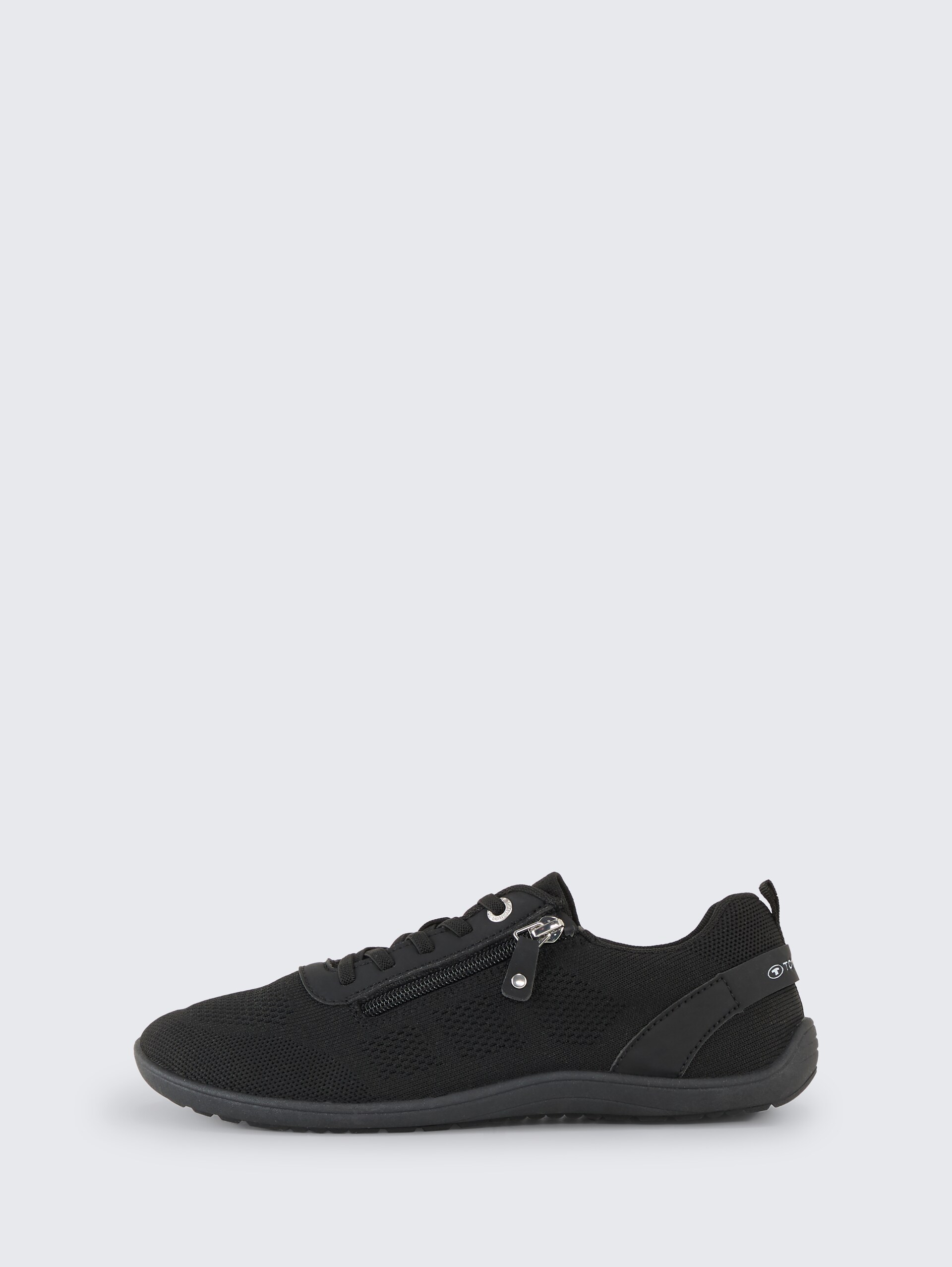 Sneaker mit Reißverschluss-Detail - black-uni - seitliche Produkt-Ansicht