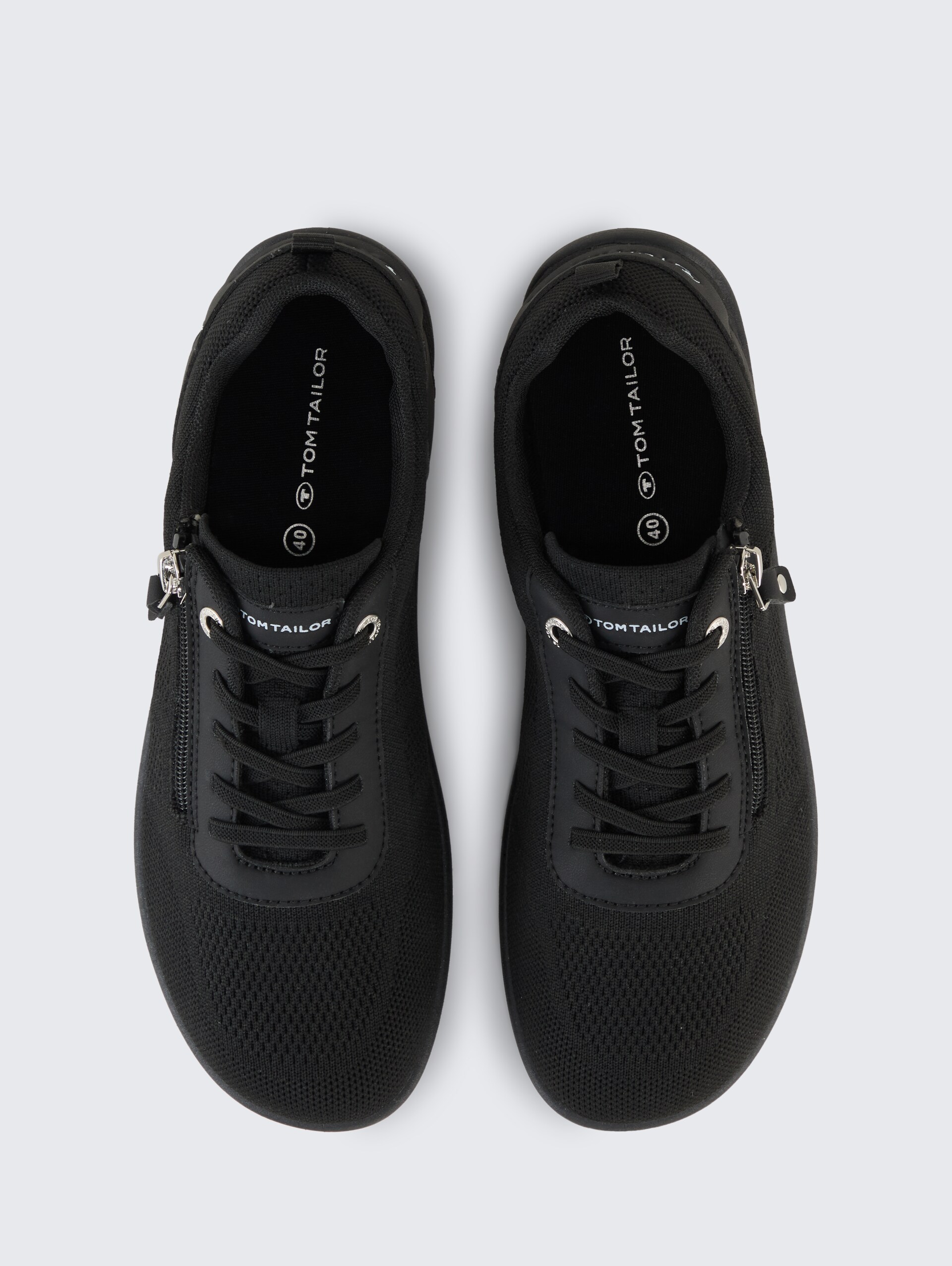 Sneaker mit Reißverschluss-Detail - black-uni - Produkt-Ansicht von oben 