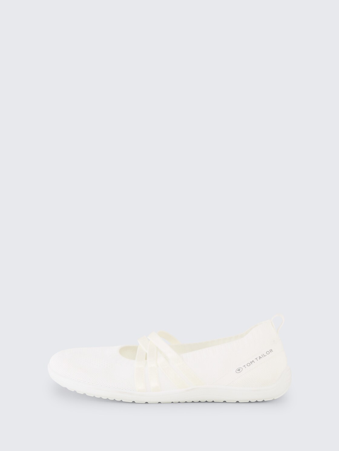 Flache Slipper mit Riemen - white - seitliche Produkt-Ansicht