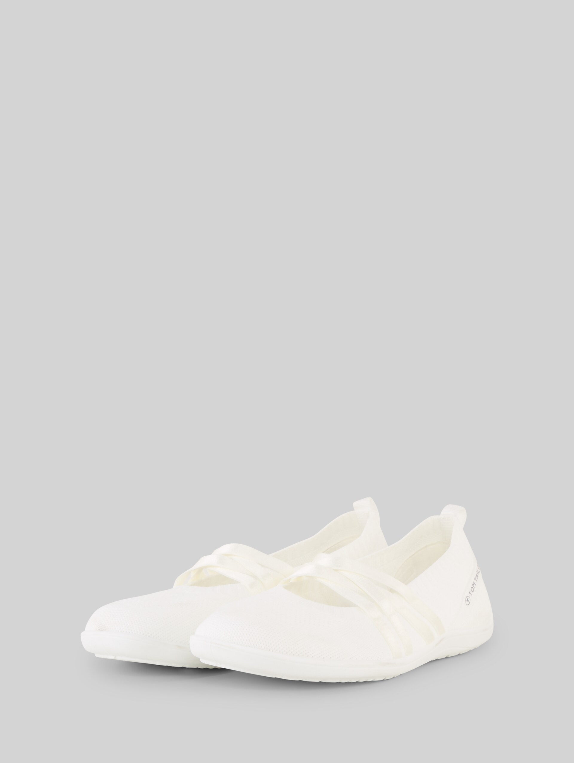 Flat slip-ons with straps - white - side product view