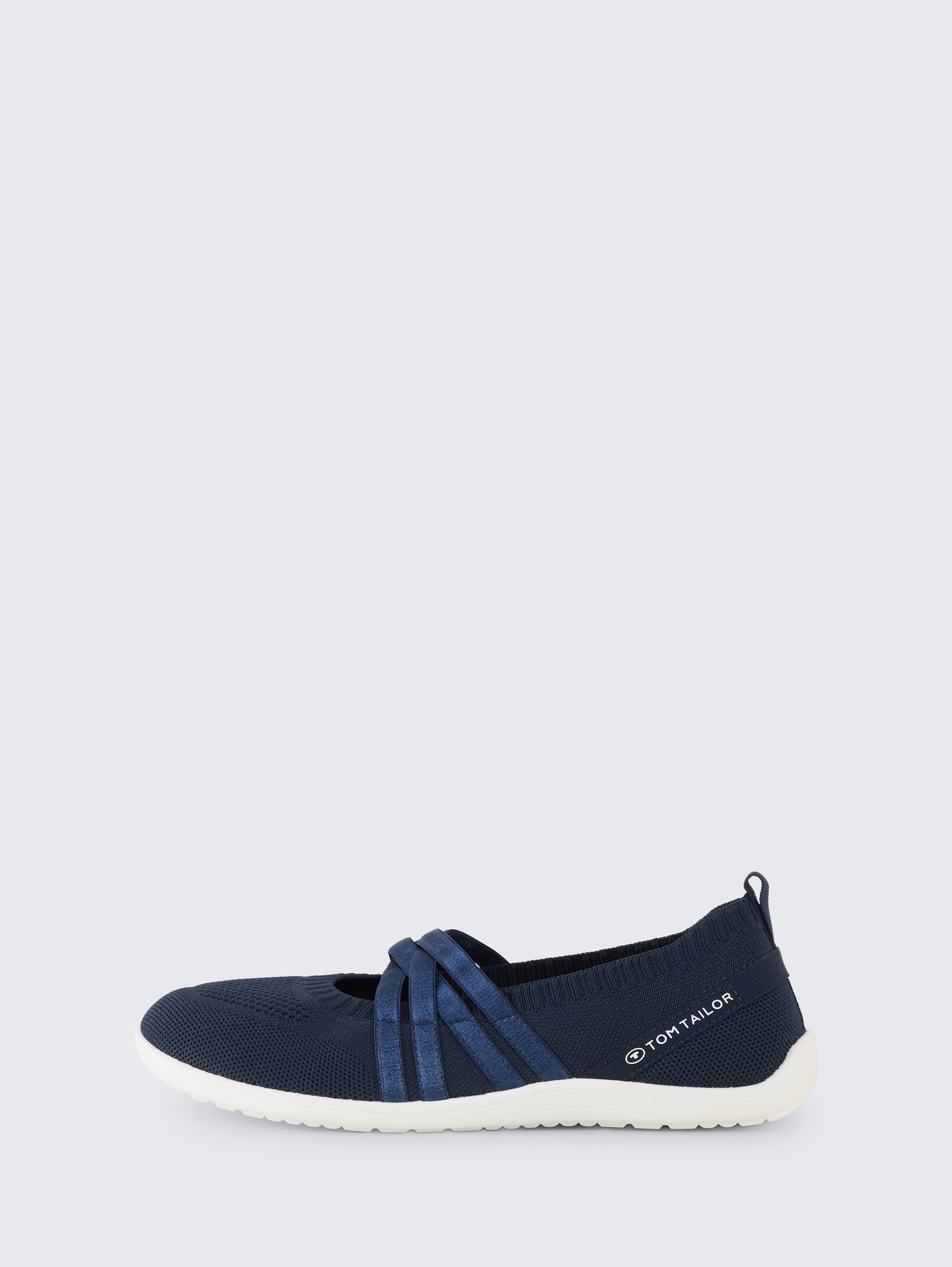 Flache Slipper mit Riemen - navy - seitliche Produkt-Ansicht