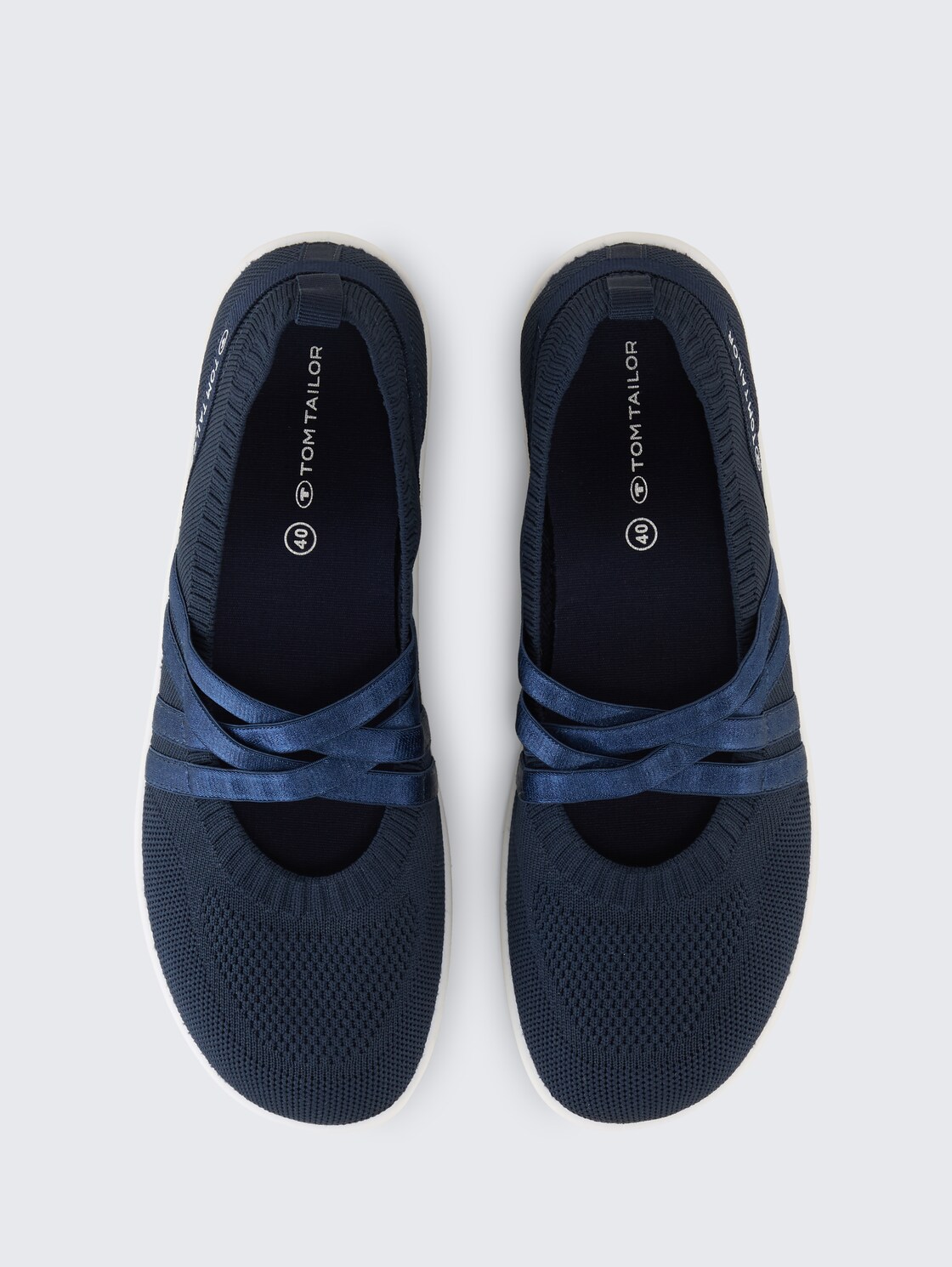 Flache Slipper mit Riemen - navy - Produkt-Ansicht von oben 