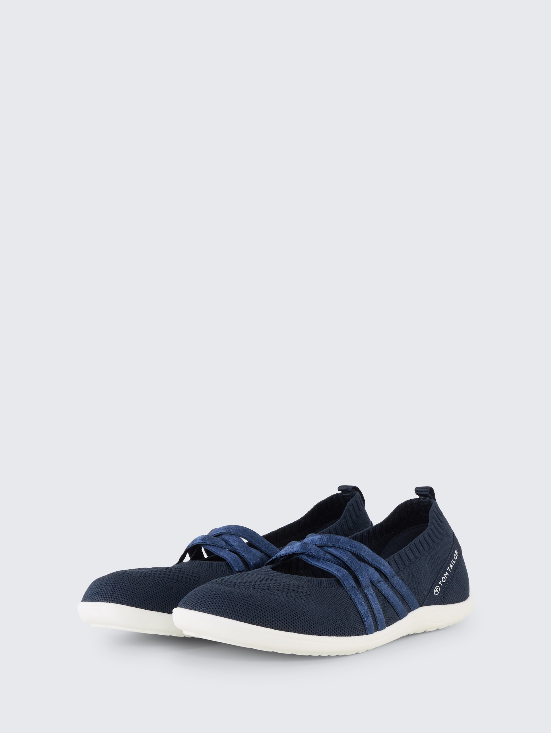 Flache Slipper mit Riemen - navy - seitliche Produkt-Ansicht