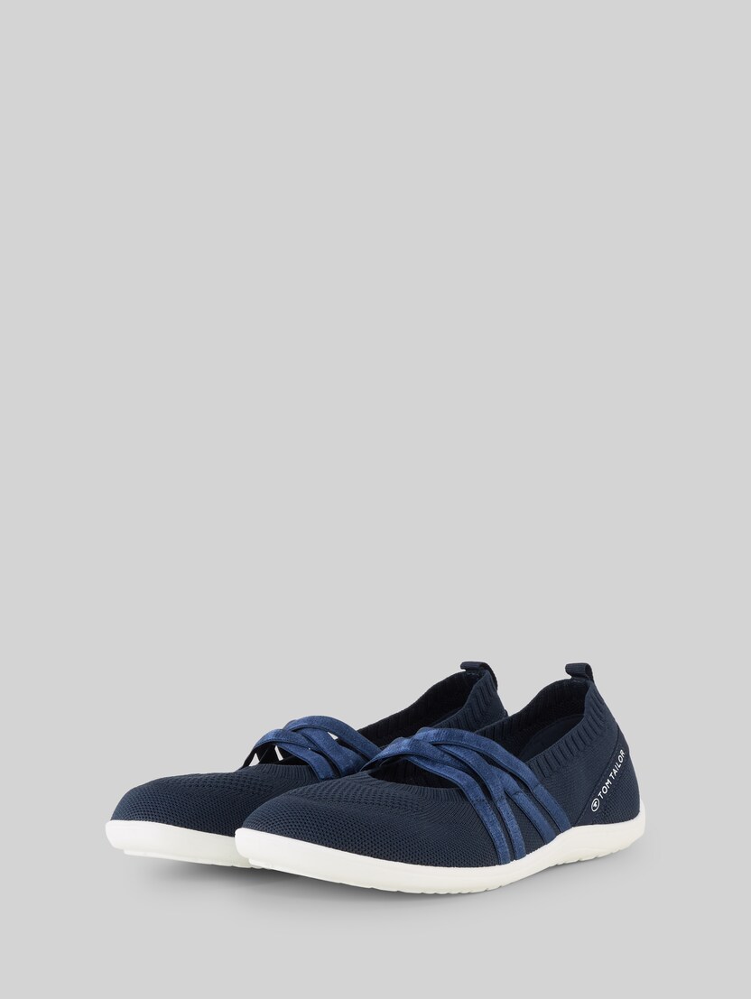 Flache Slipper mit Riemen von Women, navy