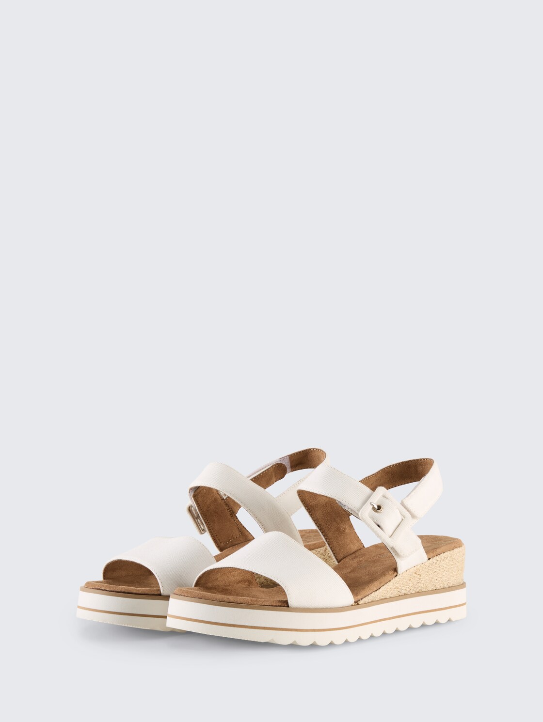 Sandalen mit Keilabsatz - white - seitliche Produkt-Ansicht