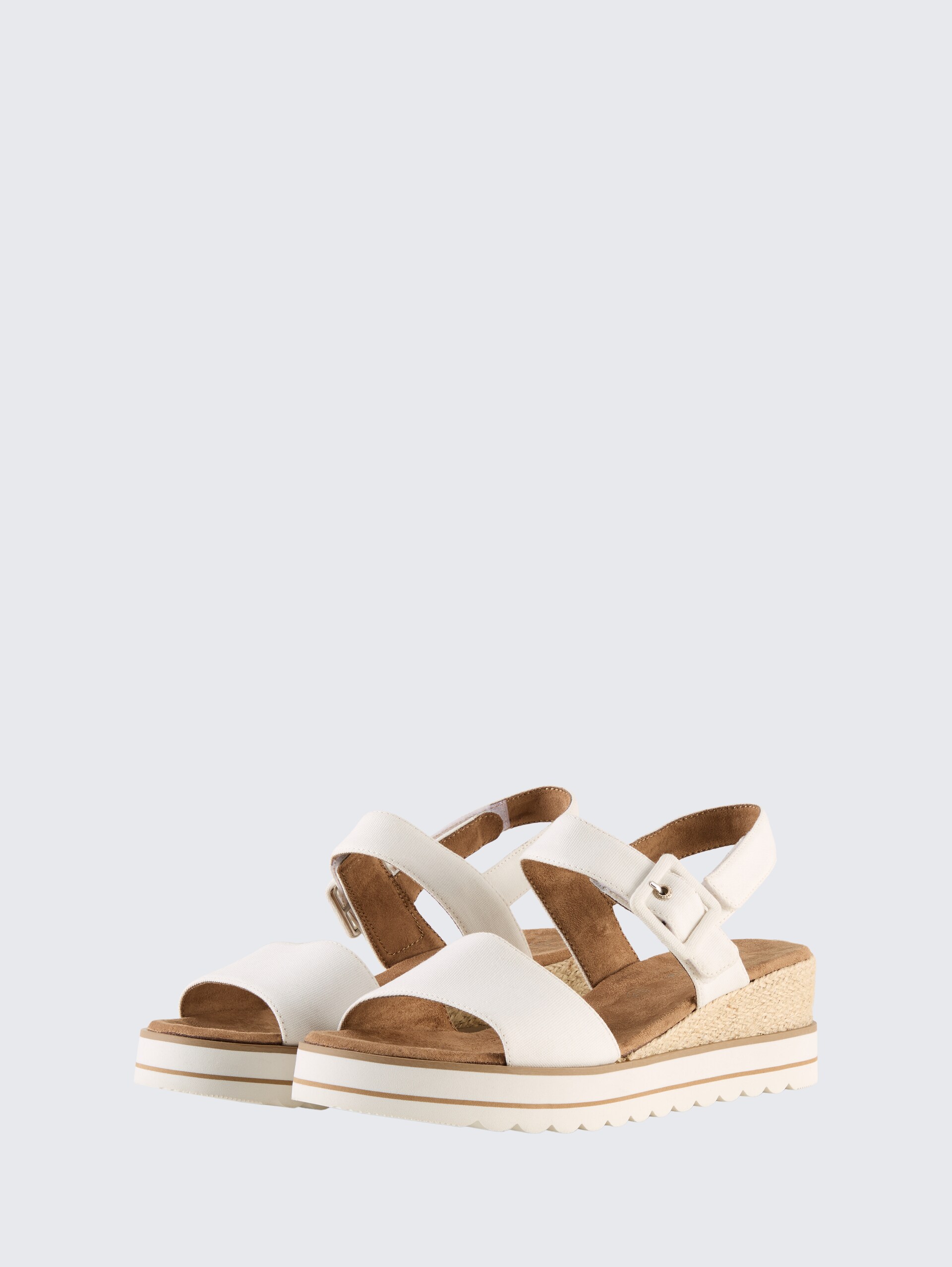 Sandalen mit Keilabsatz - white - seitliche Produkt-Ansicht