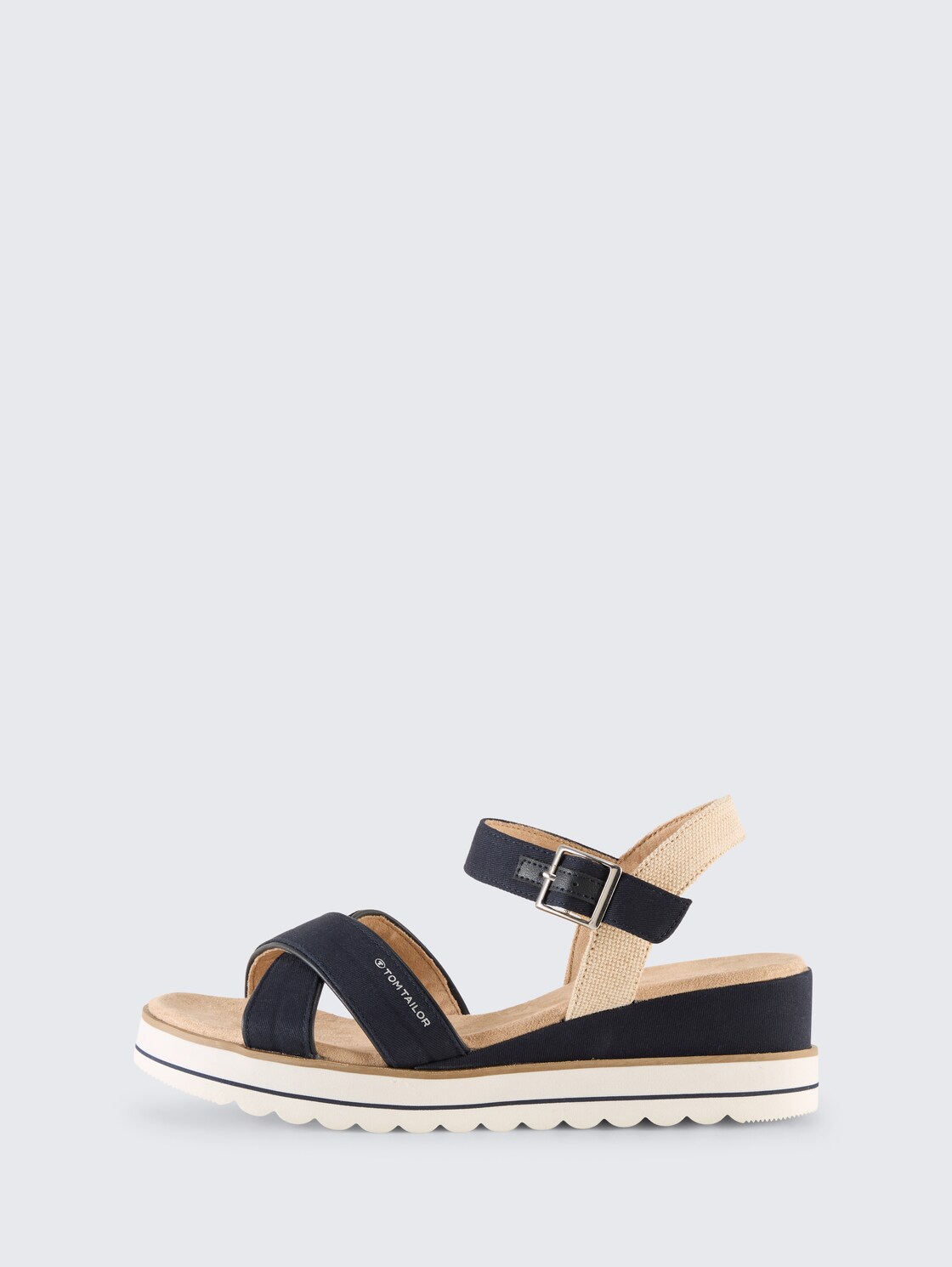 Sandalen mit Keilabsatz - navy - seitliche Produkt-Ansicht