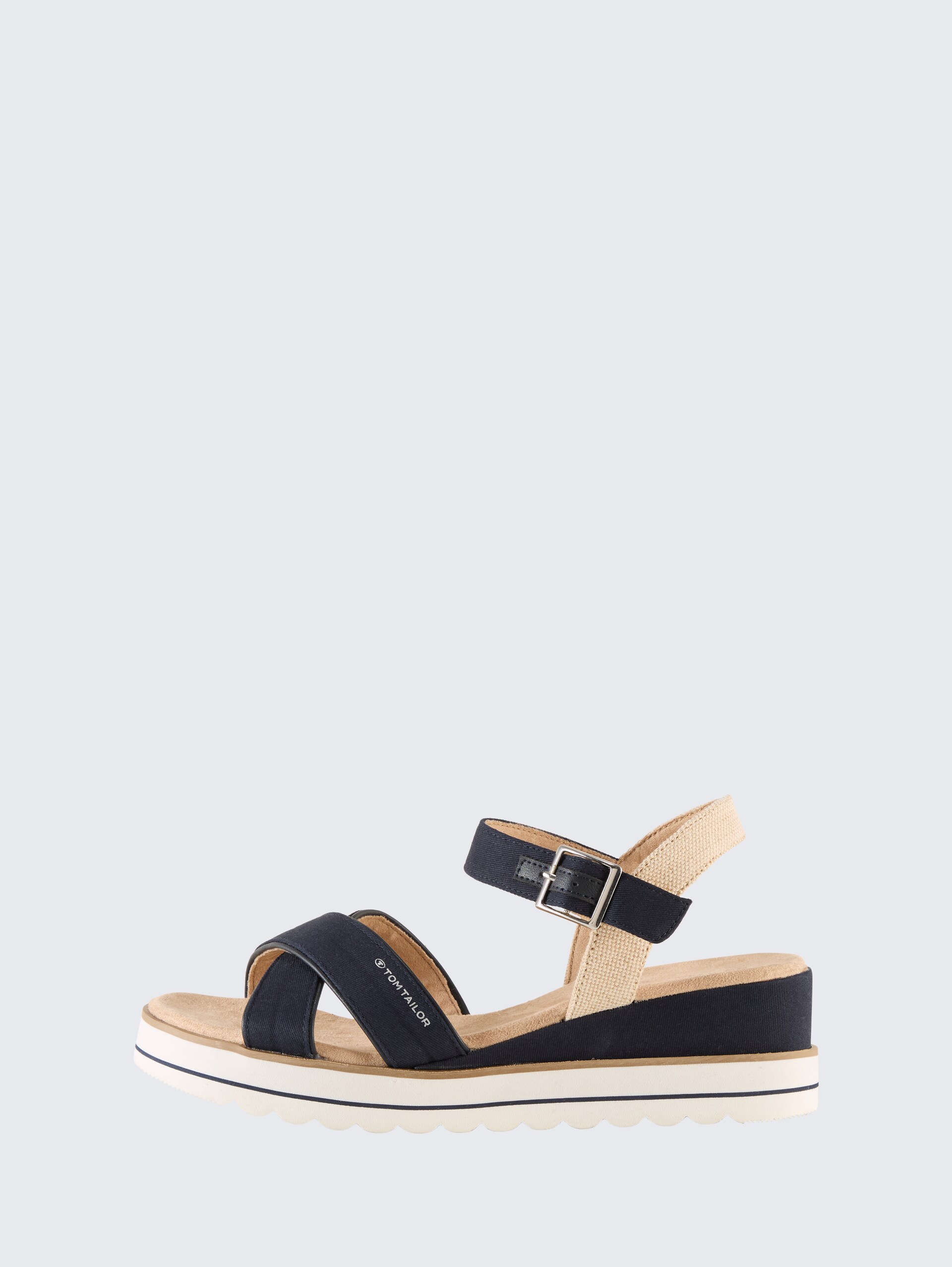Sandalen mit Keilabsatz - navy - seitliche Produkt-Ansicht