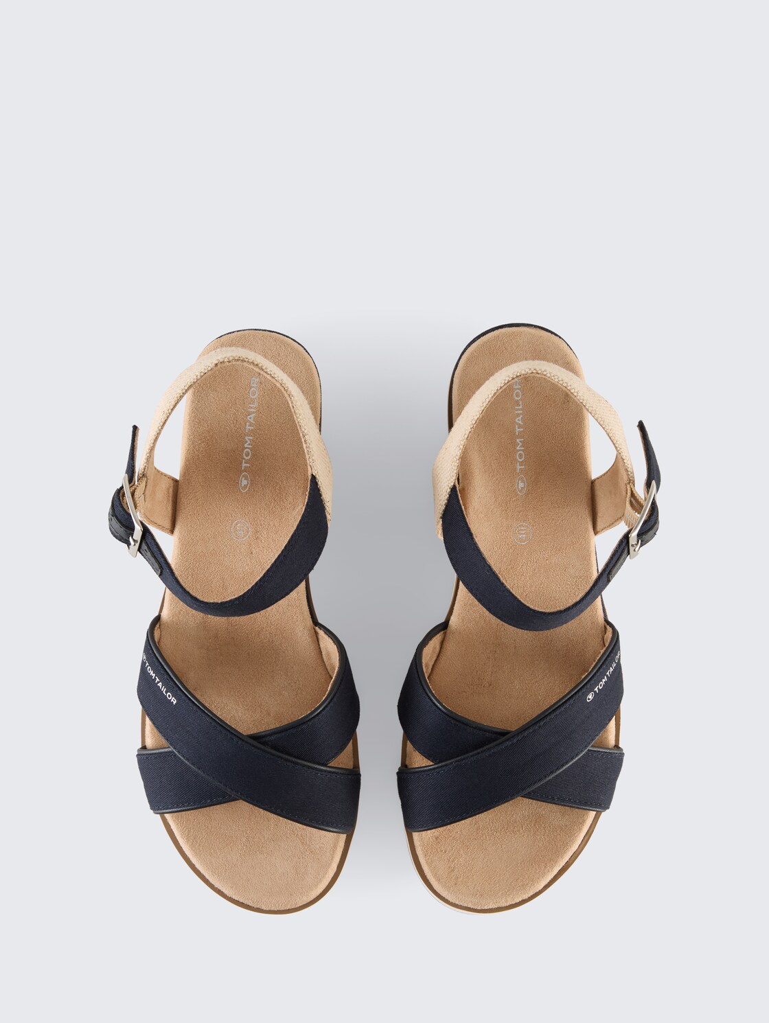Sandalen mit Keilabsatz - navy - Produkt-Ansicht von oben 