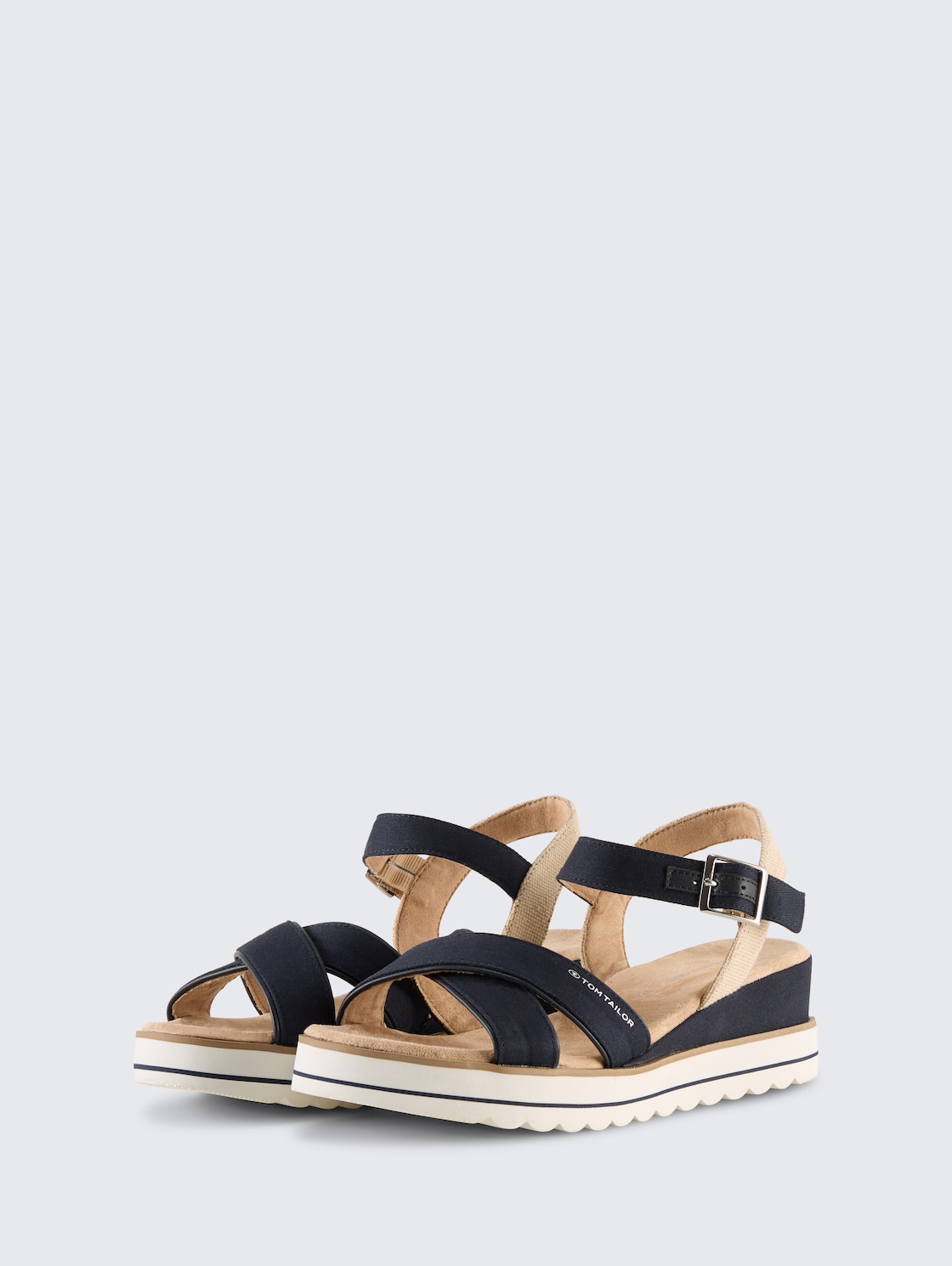 Sandalen mit Keilabsatz - navy - seitliche Produkt-Ansicht