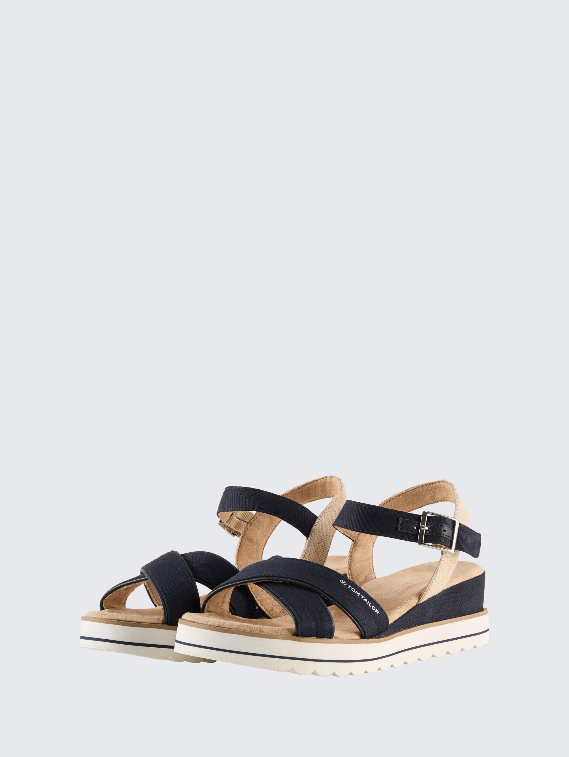 Sandalen mit Keilabsatz - navy - seitliche Produkt-Ansicht