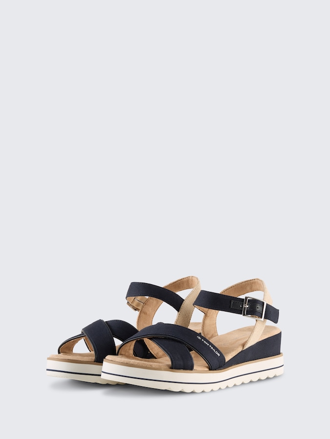 Sandalen met sleehak door Women, navy