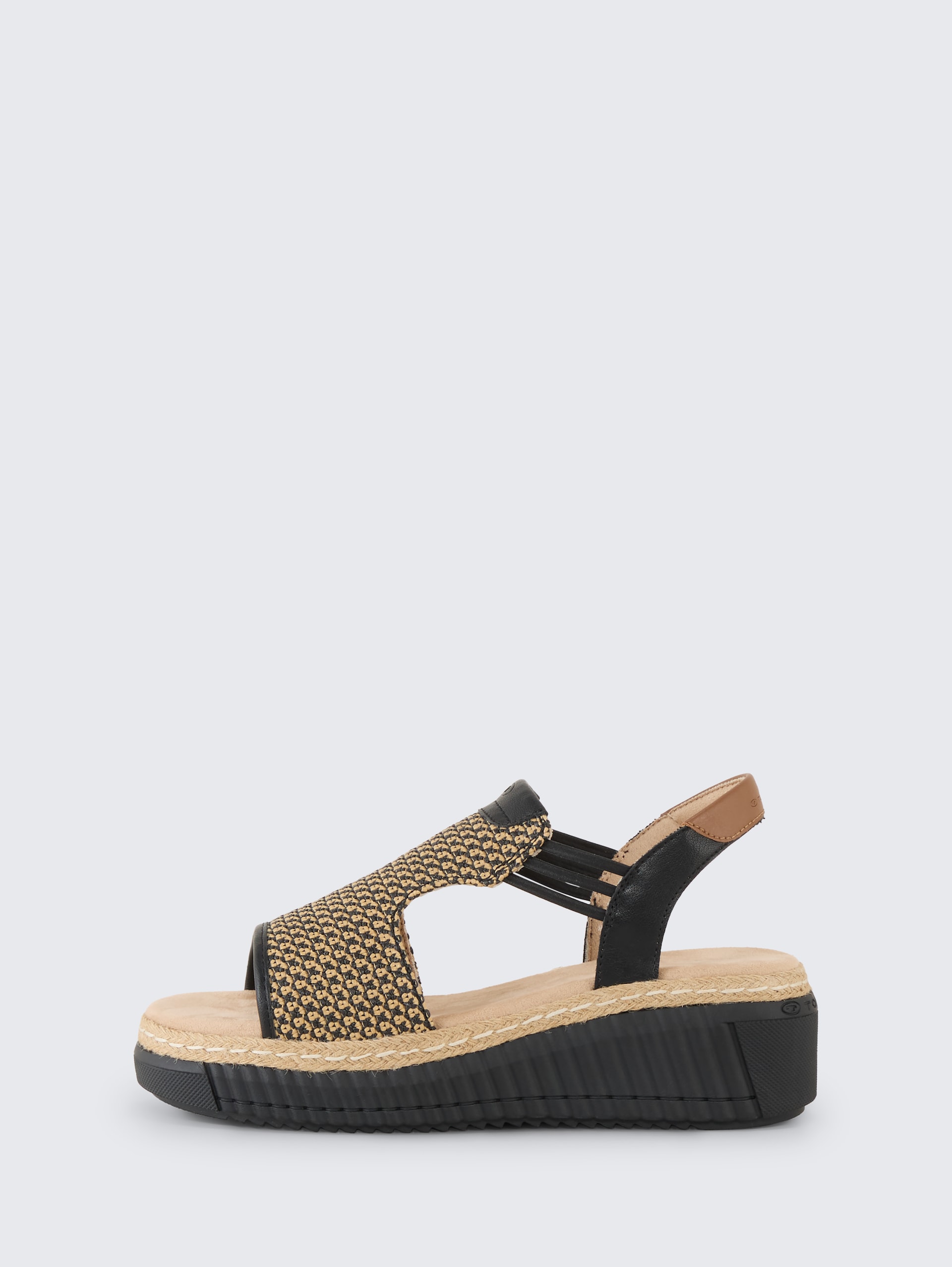 Sandalen mit Keilabsatz - black-nature - seitliche Produkt-Ansicht