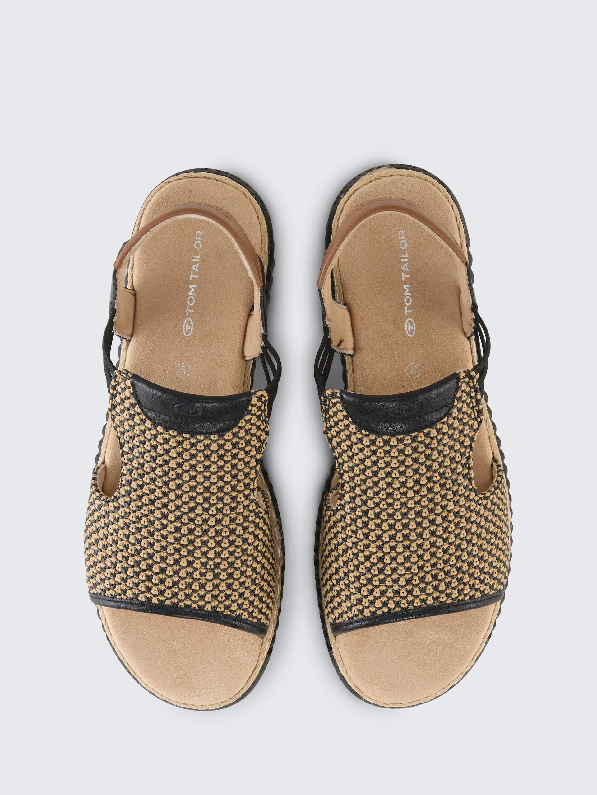 Sandalen mit Keilabsatz - black-nature - Produkt-Ansicht von oben 