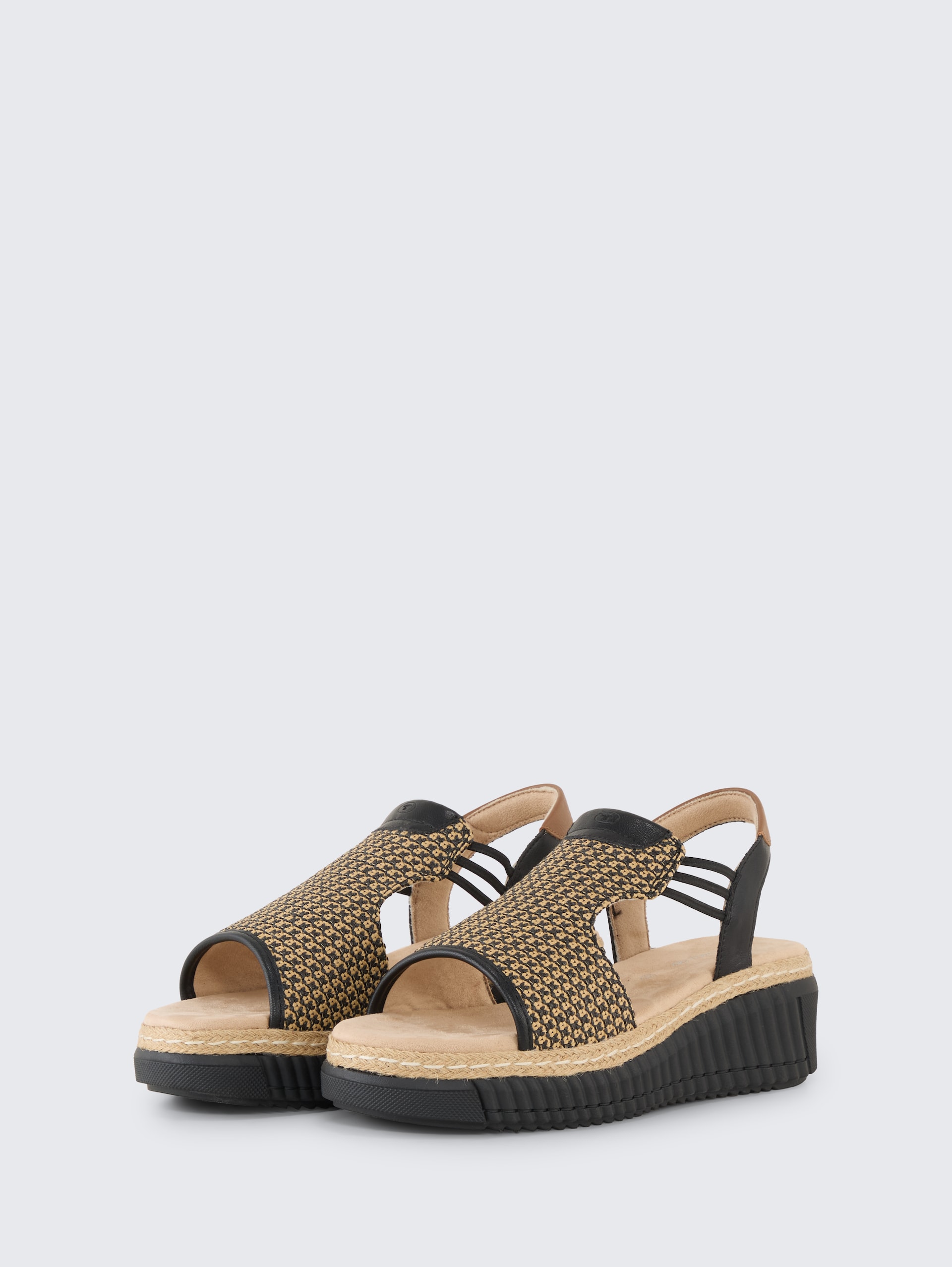 Sandalen mit Keilabsatz - black-nature - seitliche Produkt-Ansicht