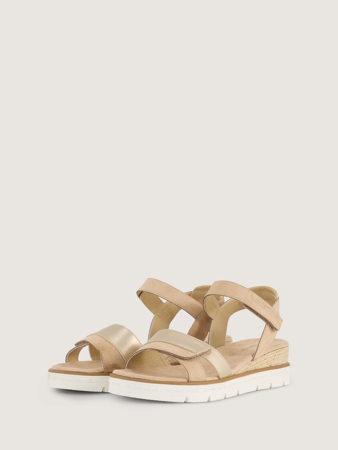 Sandalen mit Keilabsatz - sand - seitliche Produkt-Ansicht