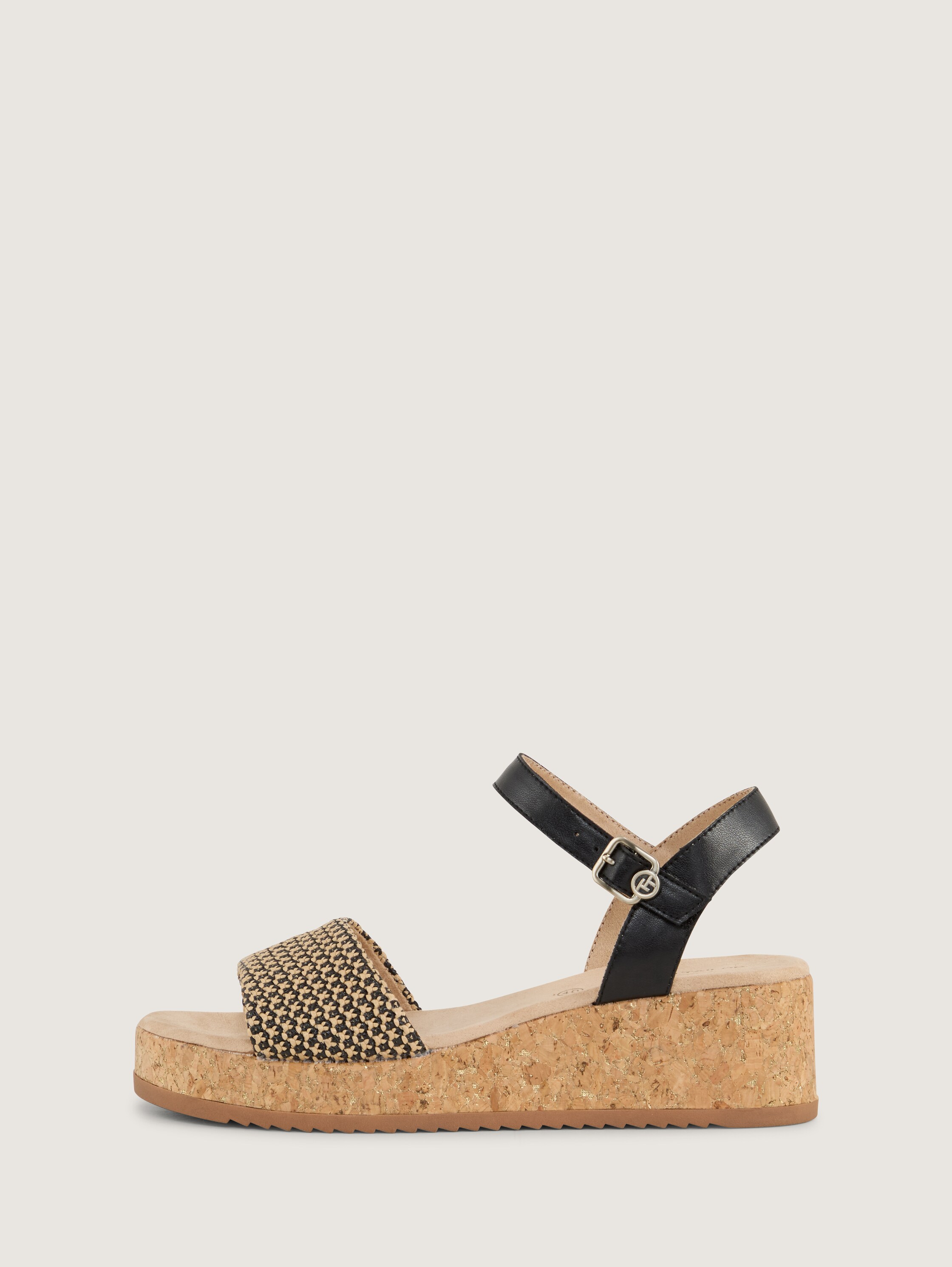 Sandalen mit Kork-Absatz - 3
