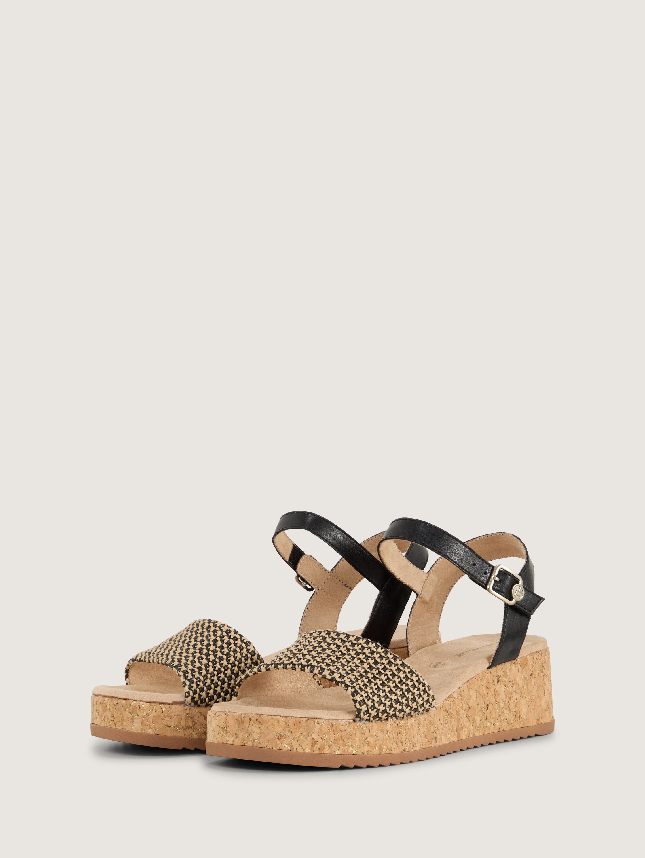 Sandalen mit Kork-Absatz - 1
