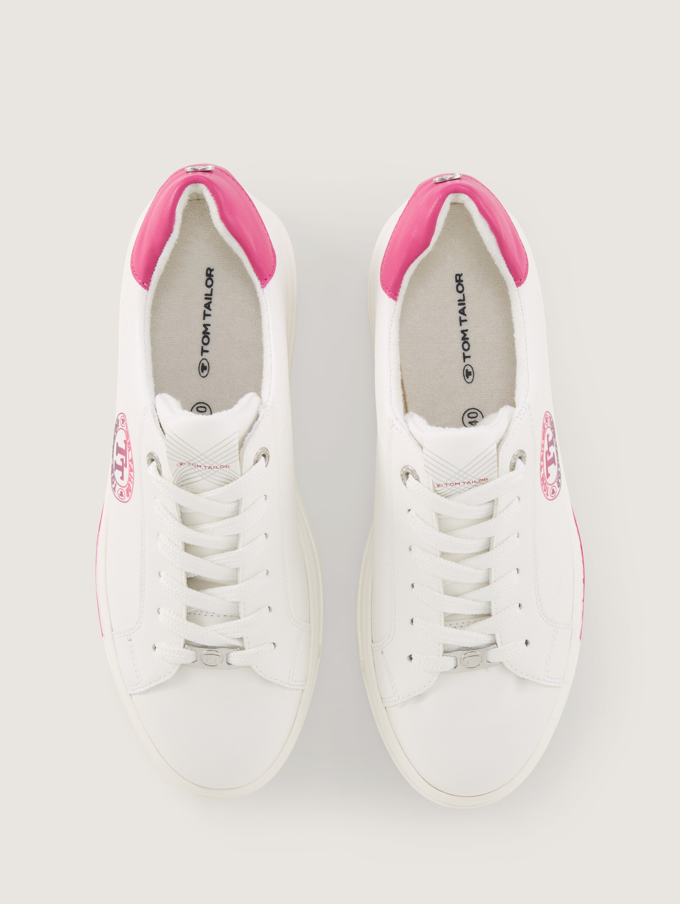 Sneaker mit Logo-Print - whitepink - 