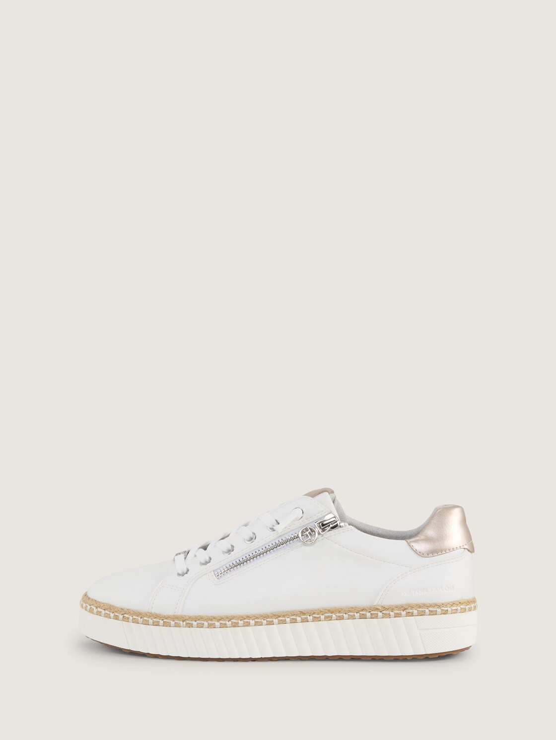 Sneaker mit Bast-Detail - white-marble - seitliche Produkt-Ansicht