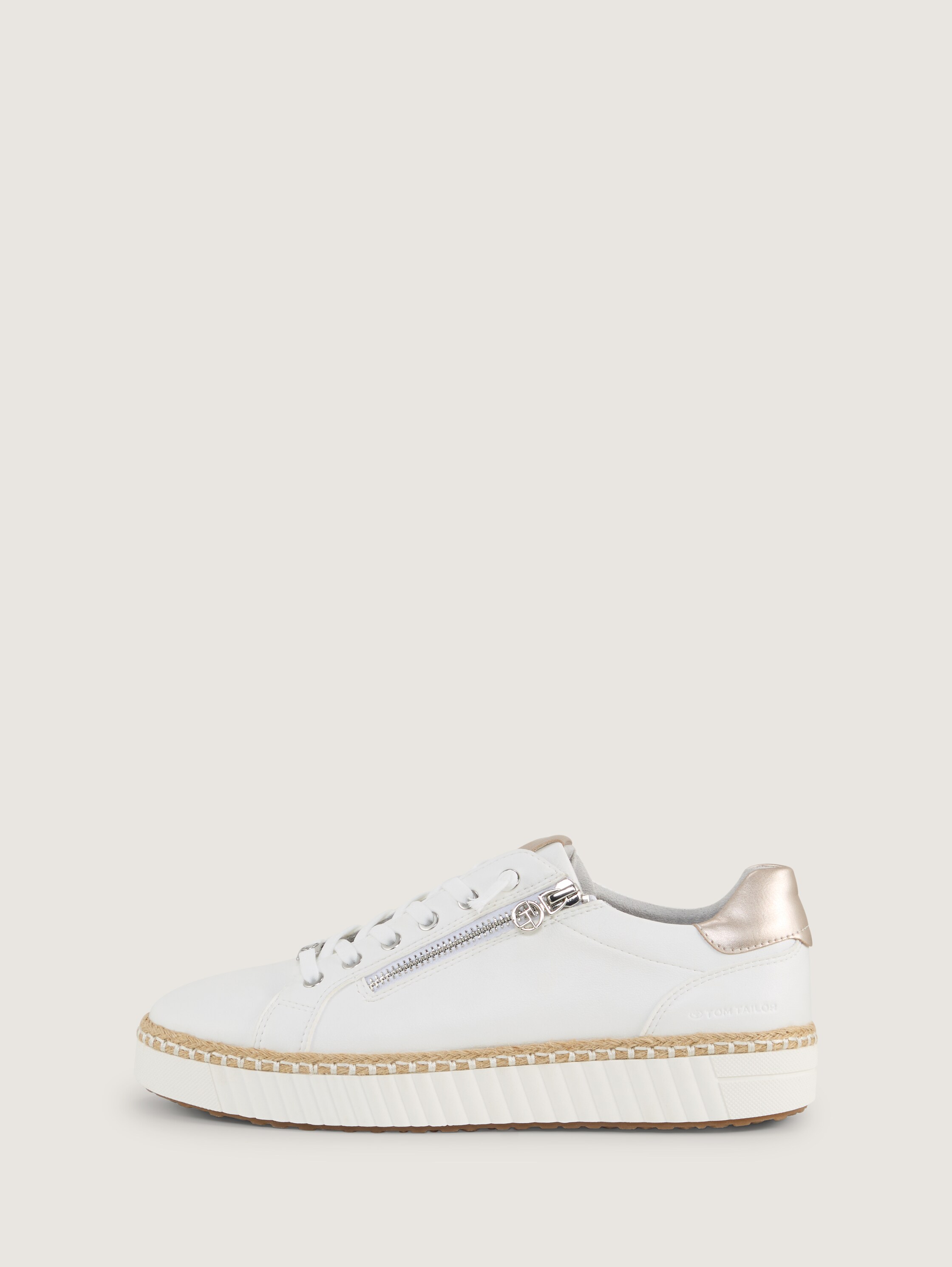 Sneaker mit Bast-Detail - whitemarble - 