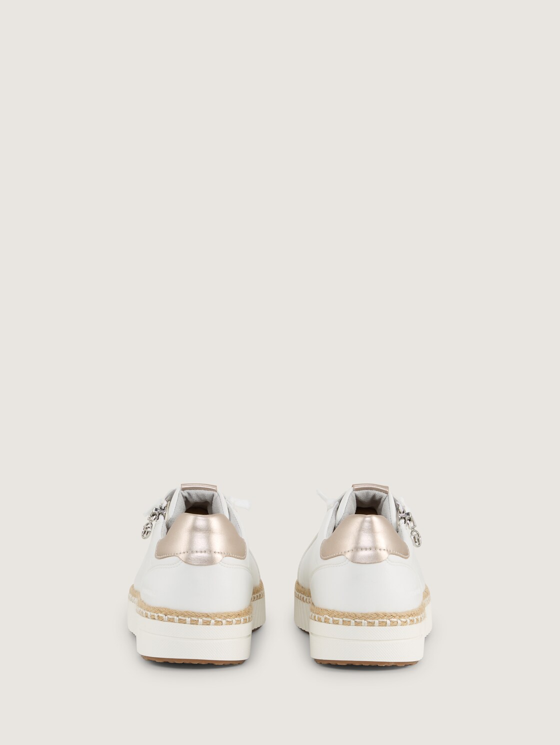 Sneaker mit Bast-Detail - white-marble - Produkt-Rückansicht