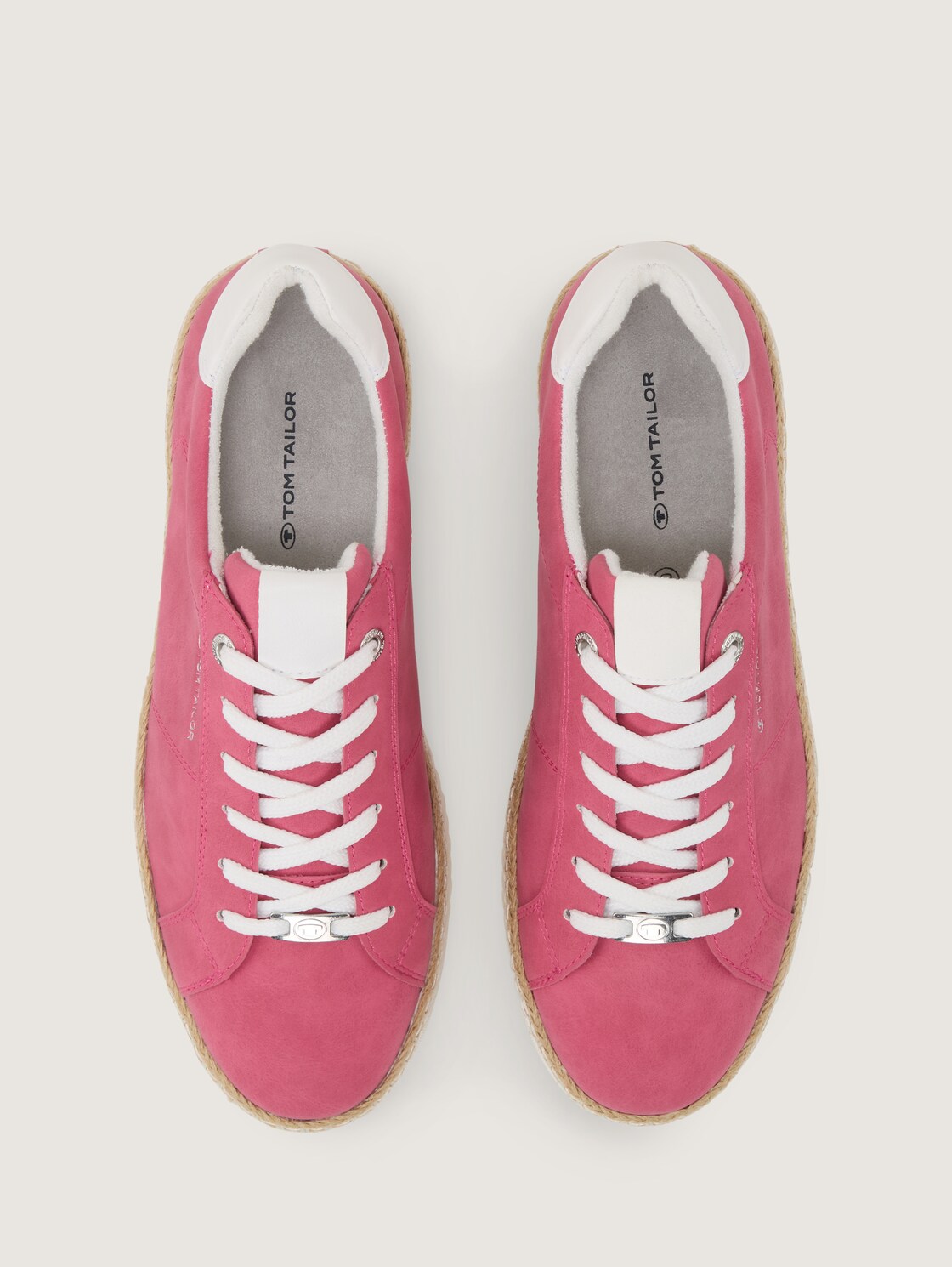 Sneaker mit Bast-Detail - pink - Produkt-Ansicht von oben 