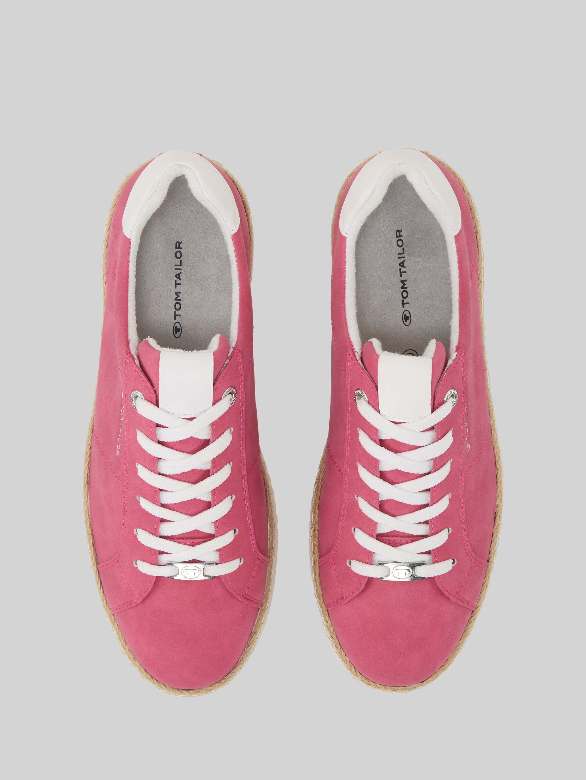 Sneaker mit Bast-Detail - pink - Produkt-Ansicht von oben 