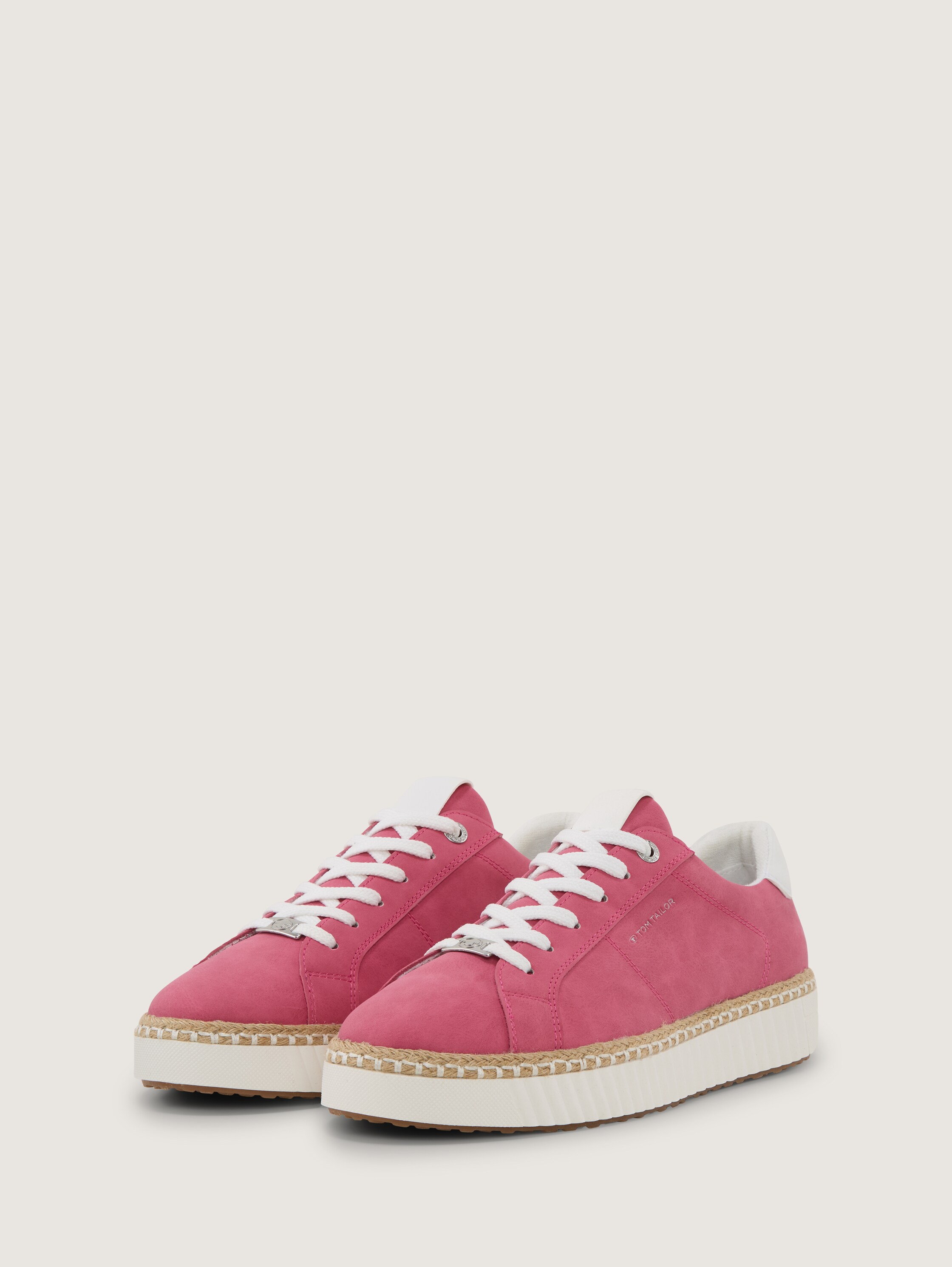 Sneaker mit Bast-Detail - pink - 