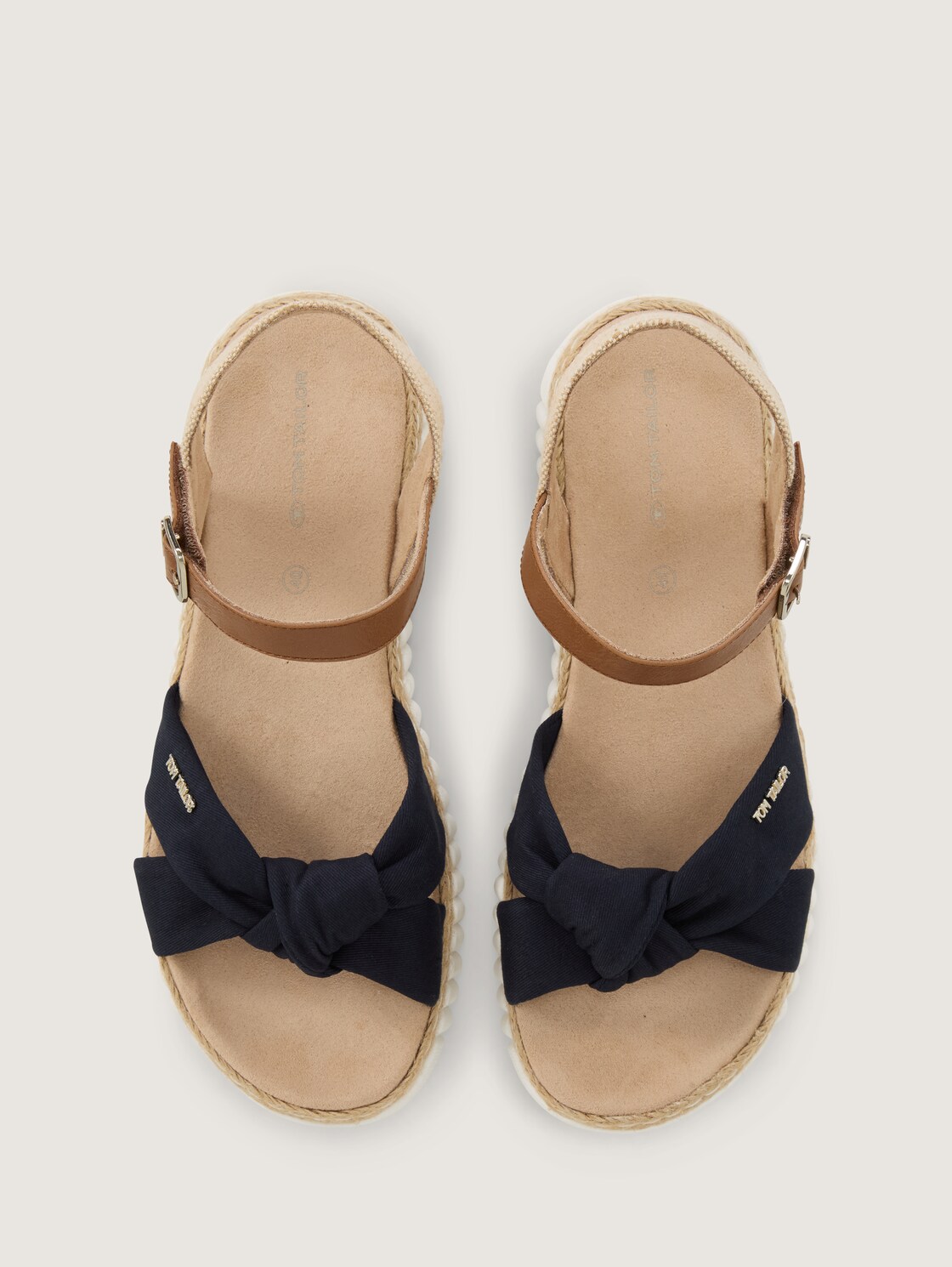 Sandalen mit Bast-Details - navy - Produkt-Ansicht von oben 