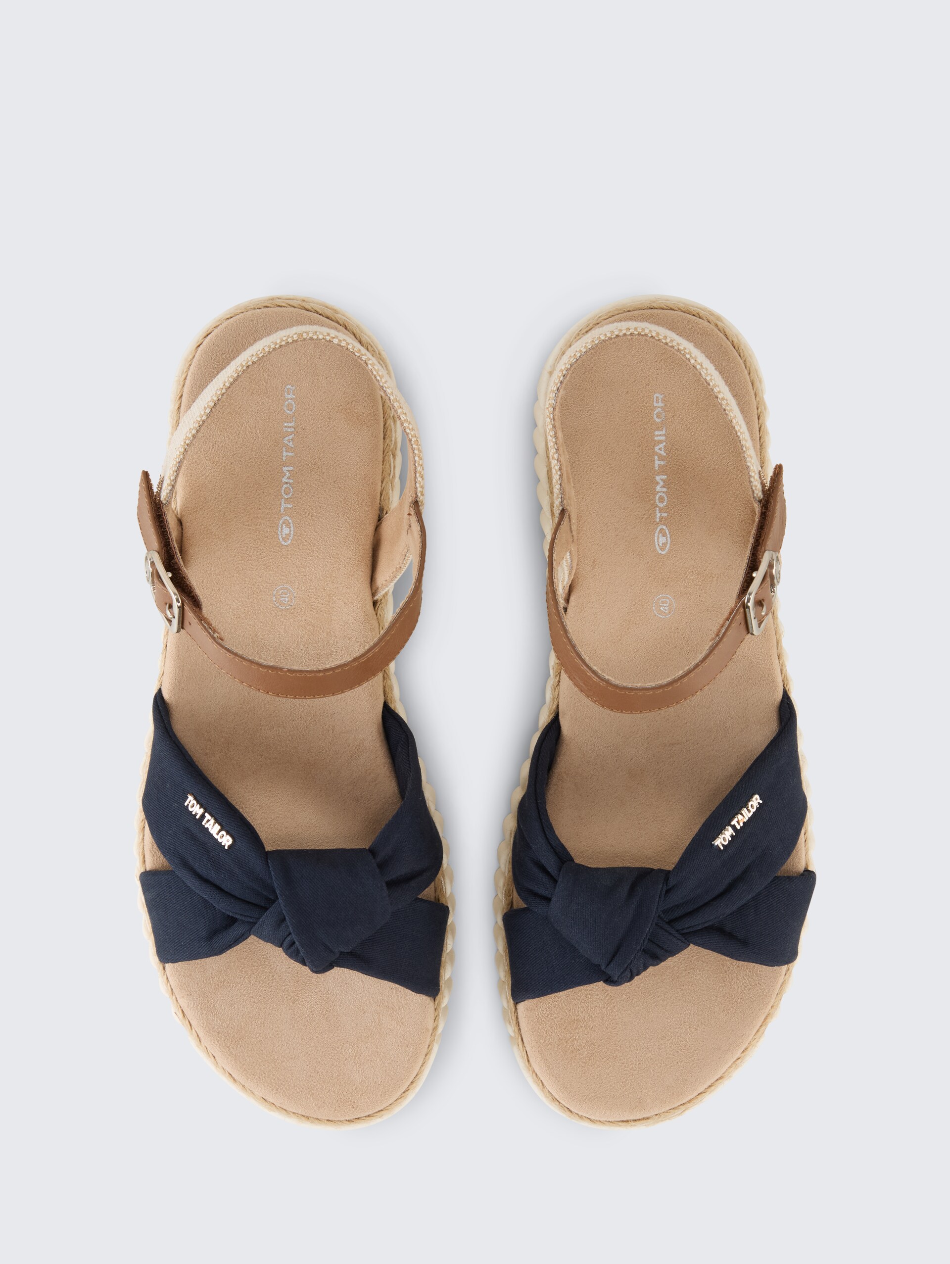 Sandalen mit Bast-Details - navy - Produkt-Ansicht von oben 