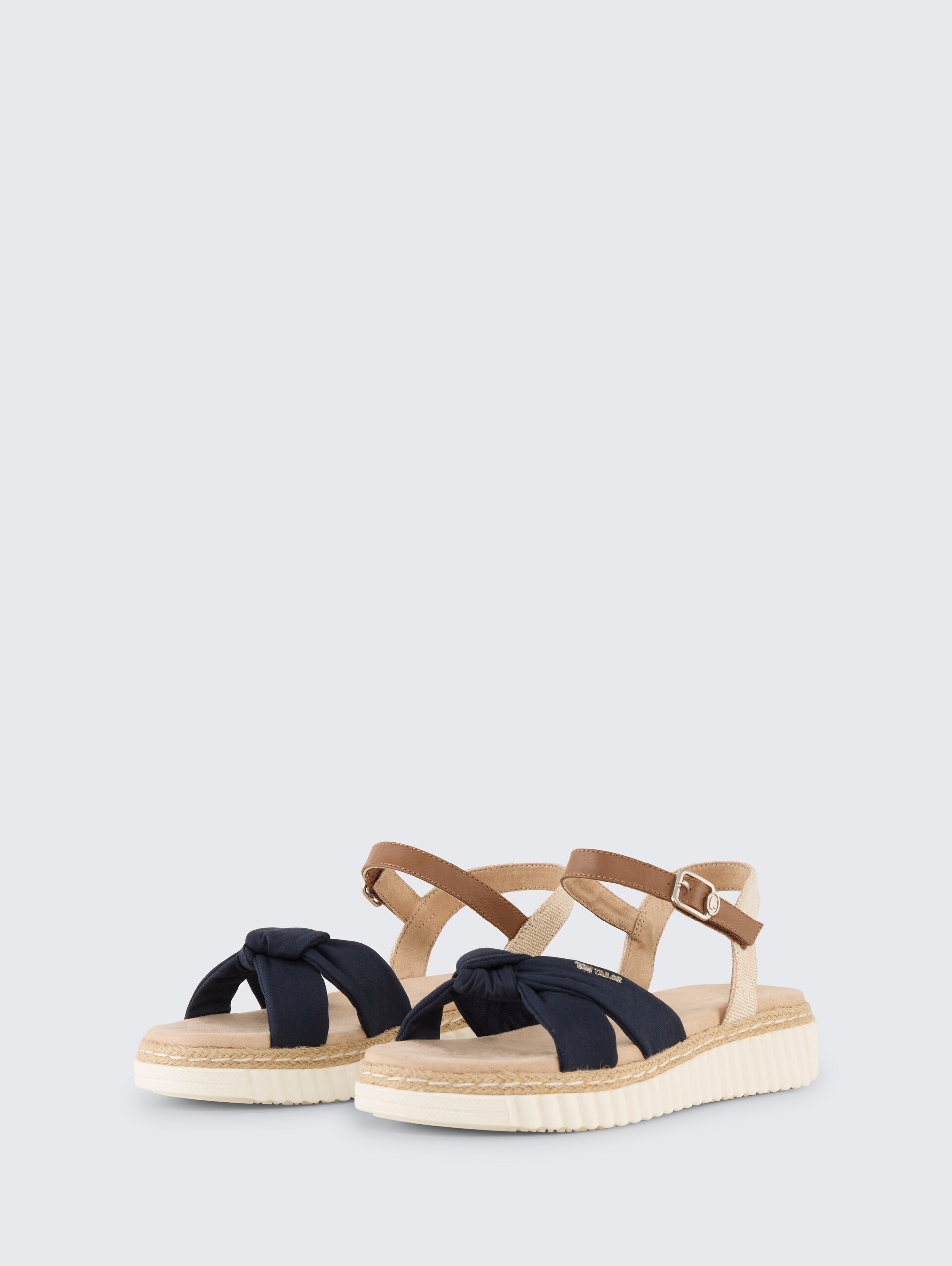 Sandalen mit Bast-Details - navy - seitliche Produkt-Ansicht