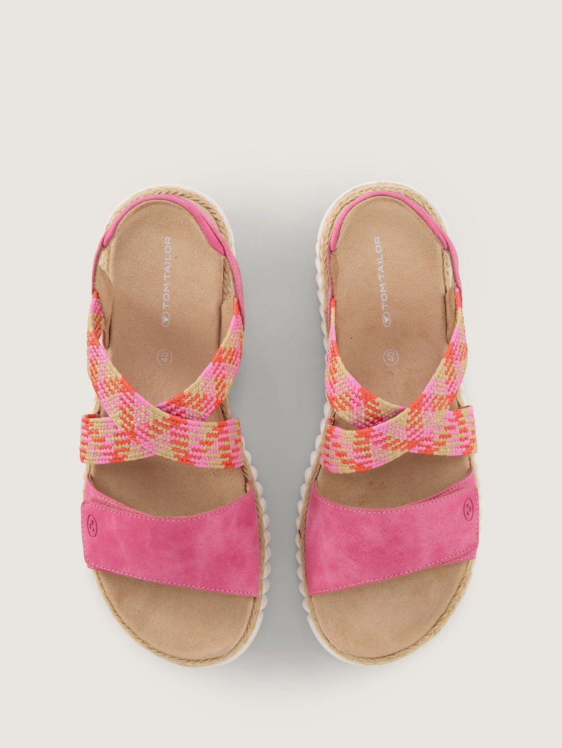 Sandalen mit Flecht-Detail - pink - Produkt-Ansicht von oben 