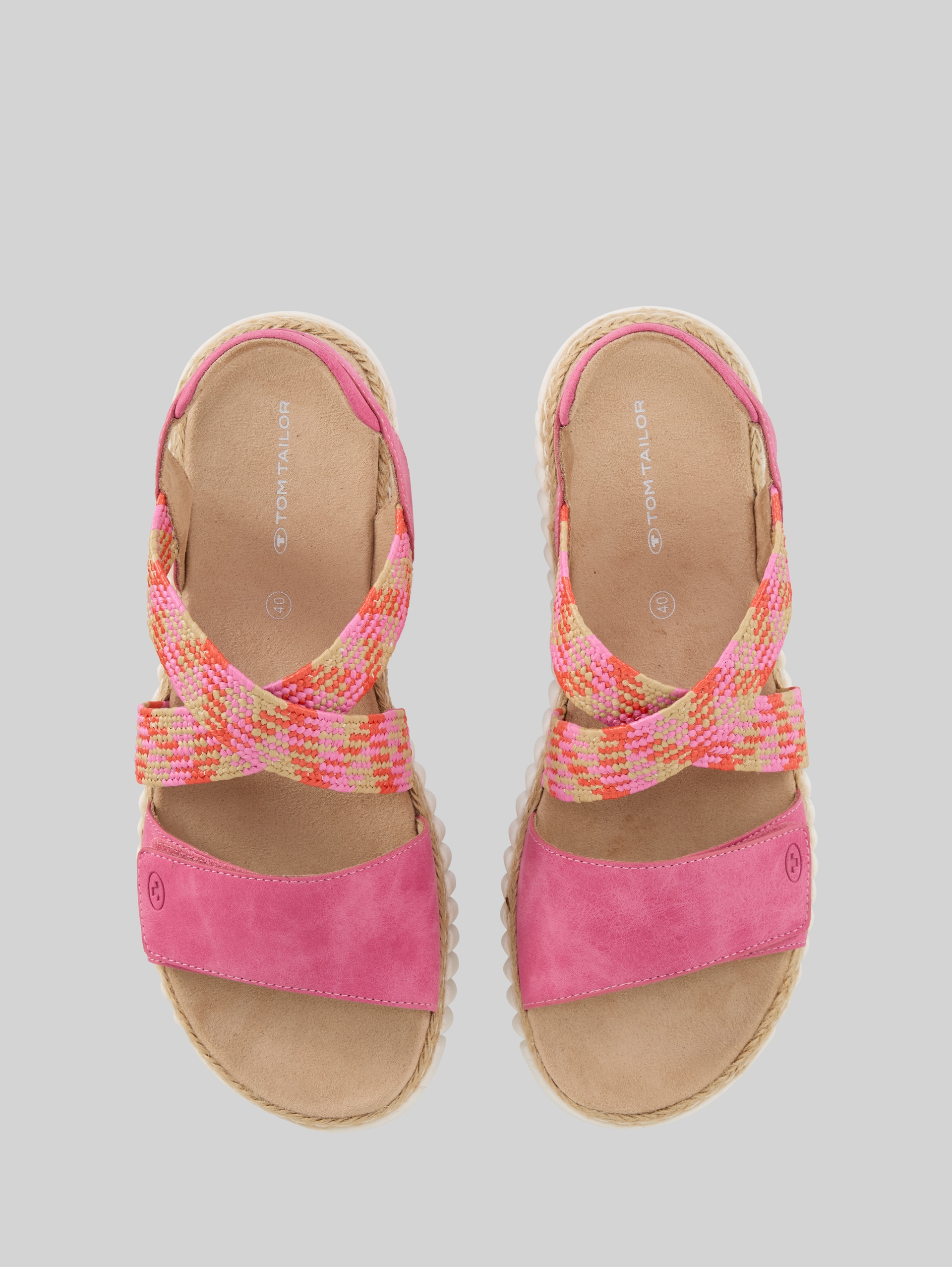 Sandalen mit Flecht-Detail - pink - Produkt-Ansicht von oben