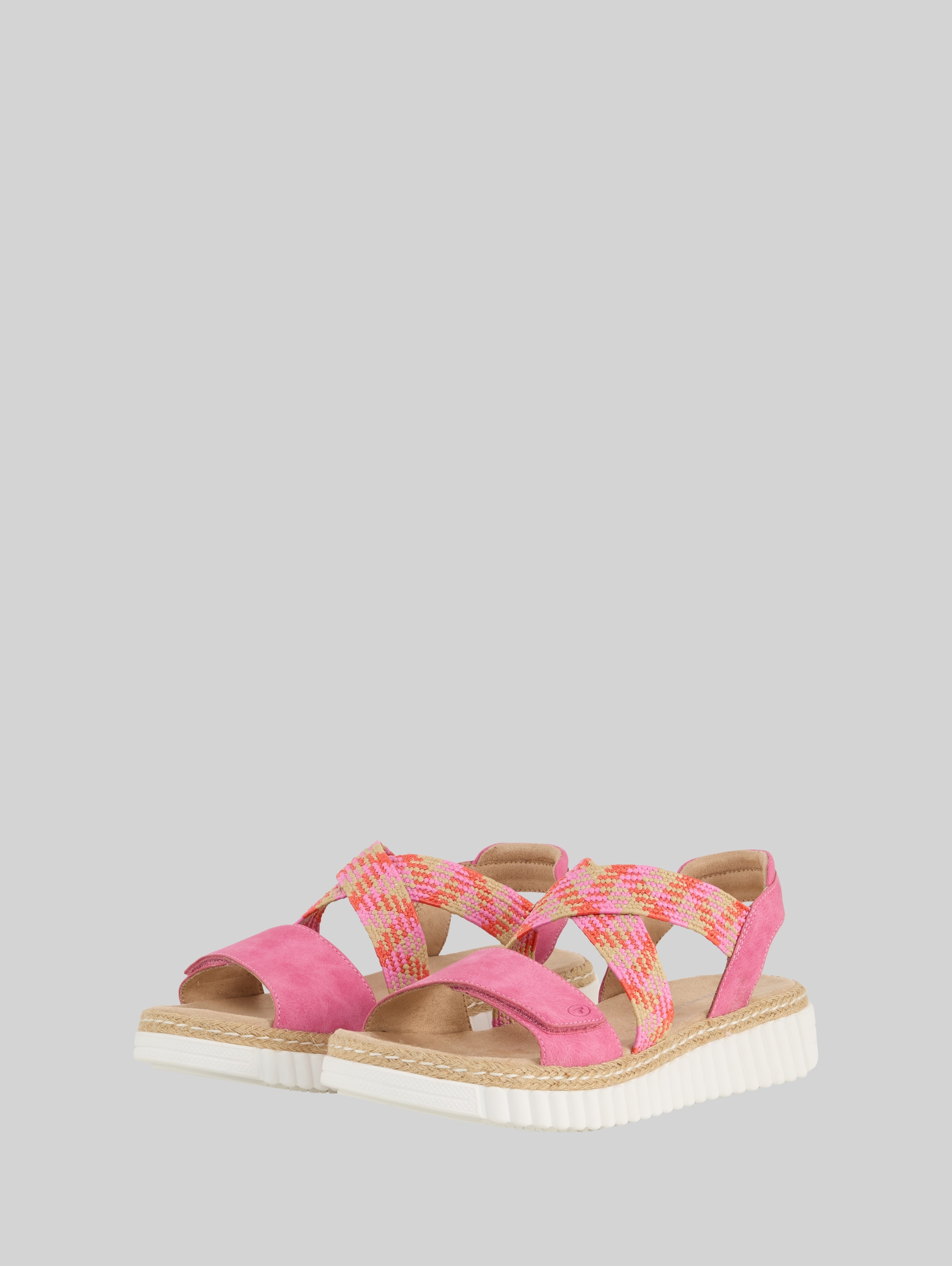 Sandalen mit Flecht-Detail - pink - seitliche Produkt-Ansicht