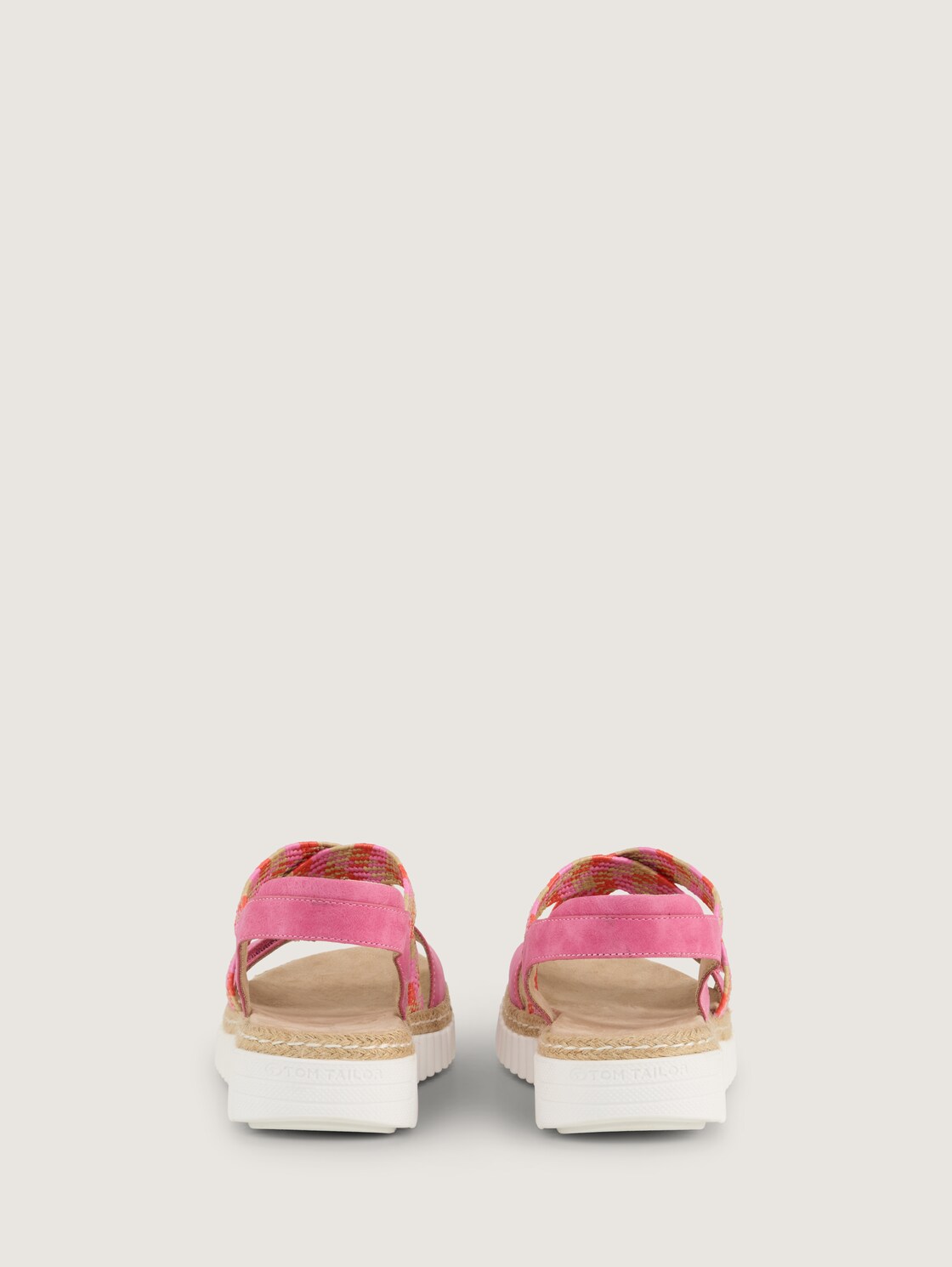 Sandalen mit Flecht-Detail - pink - Produkt-Rückansicht