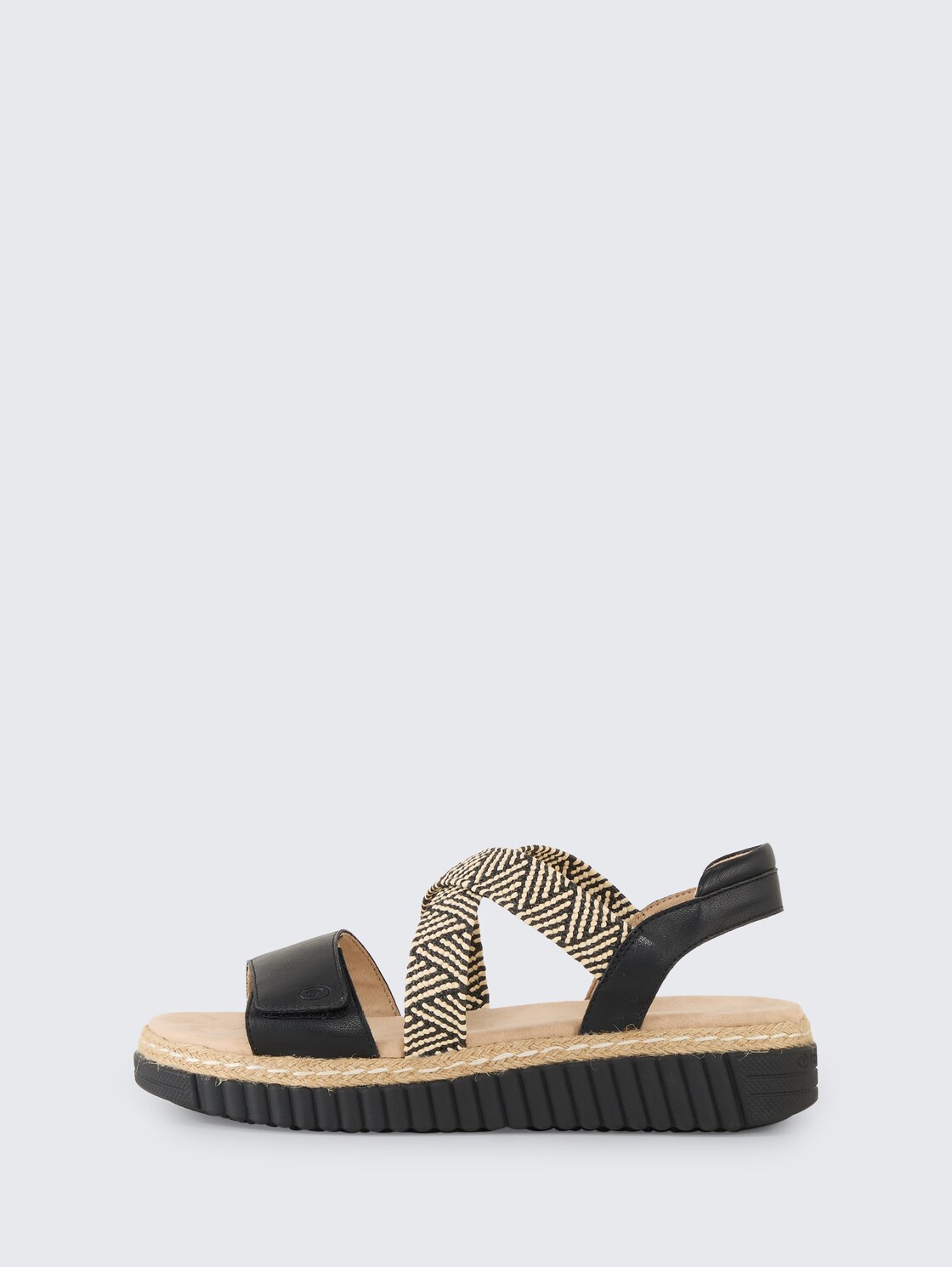 Sandalen mit Flecht-Detail - black - seitliche Produkt-Ansicht