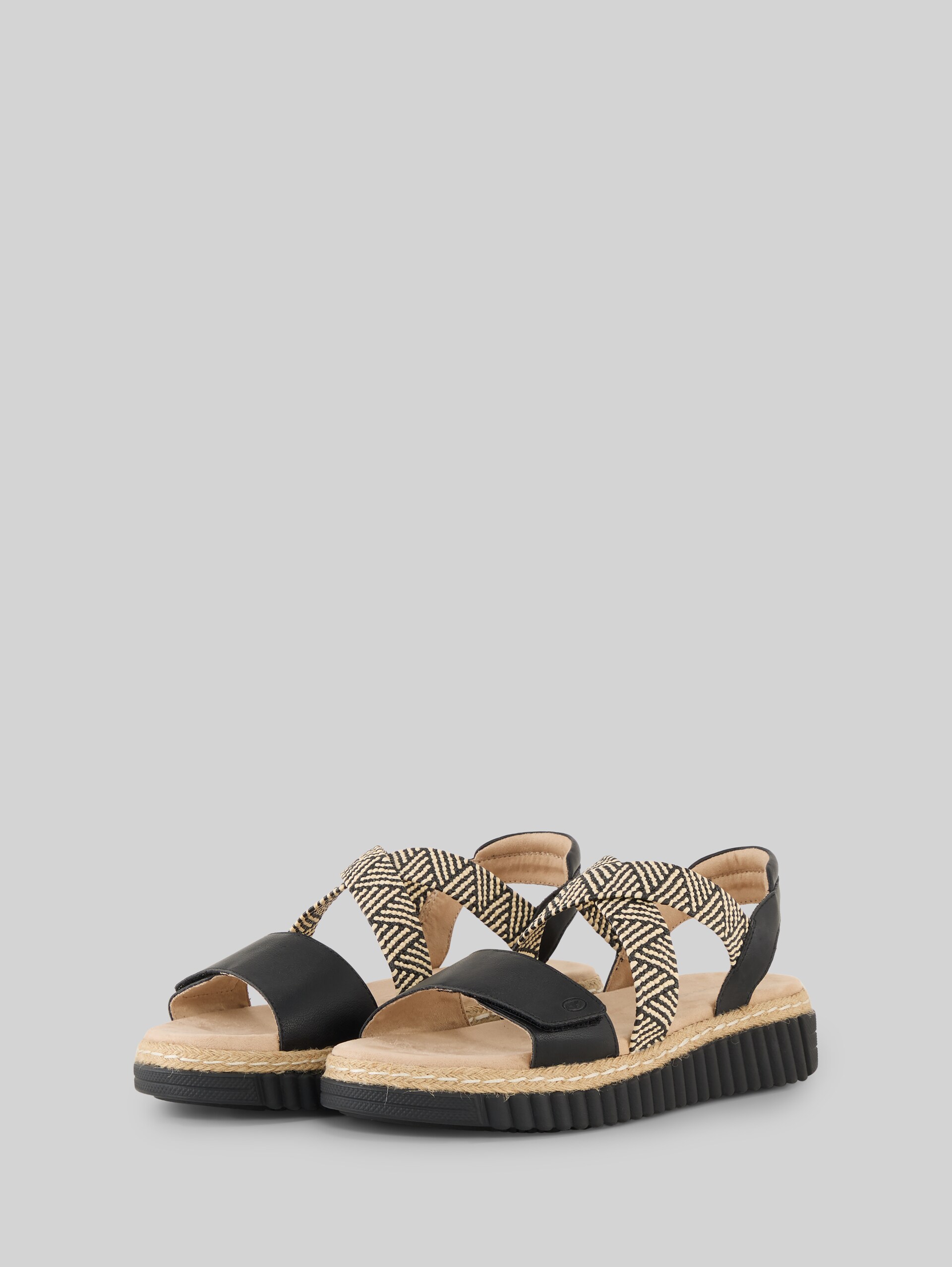 Sandalen mit Flecht-Detail - black - seitliche Produkt-Ansicht